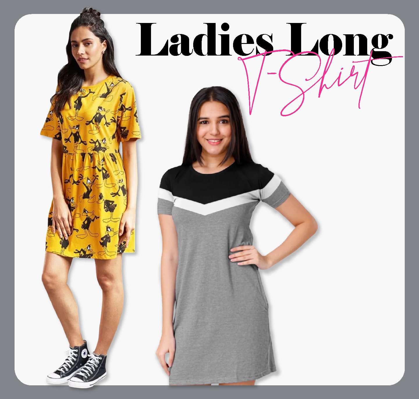 Ladies long t shirts online shopping online