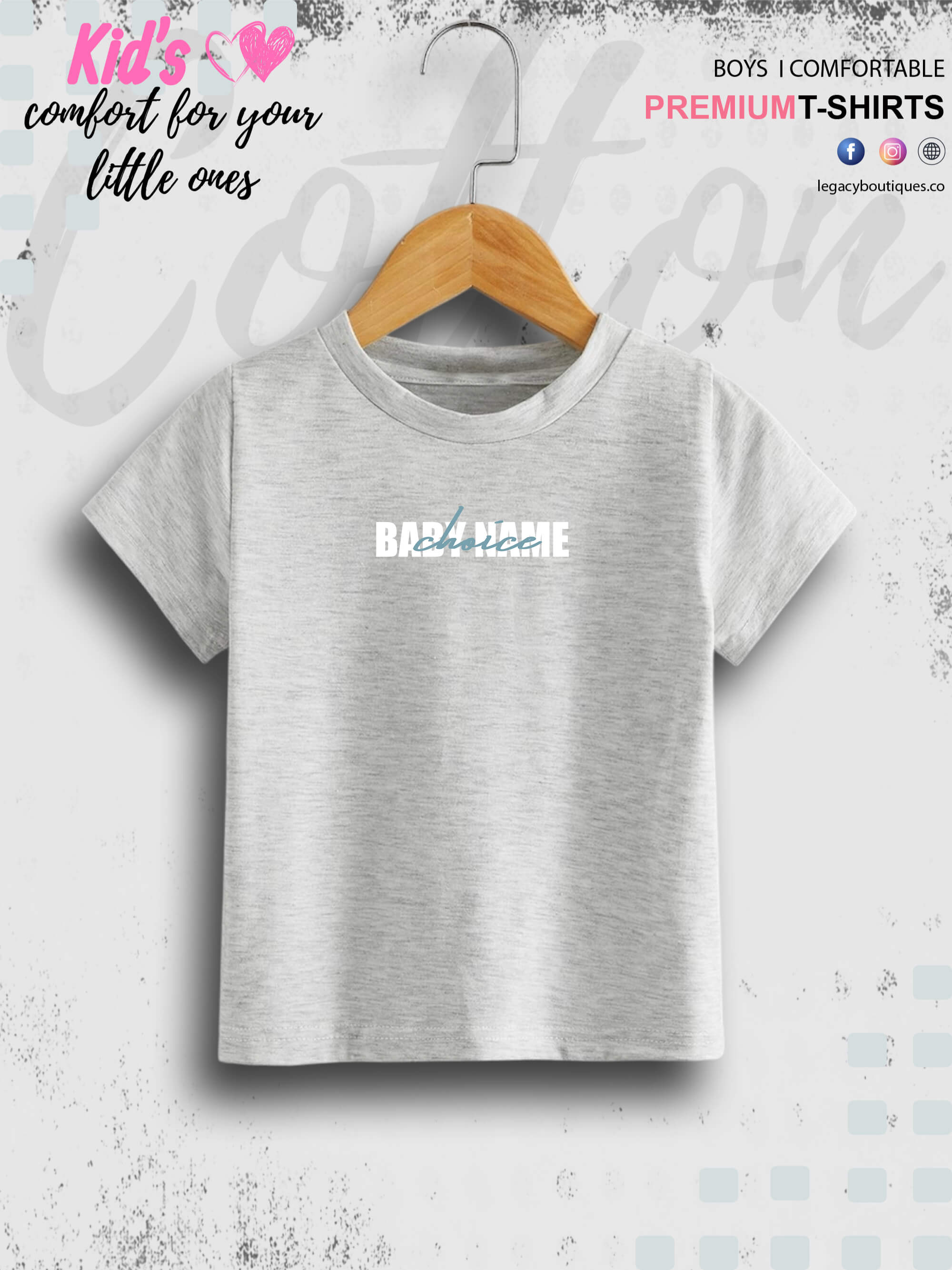 Custom baby name cotton kids t-Shirt 1 To 11 Years