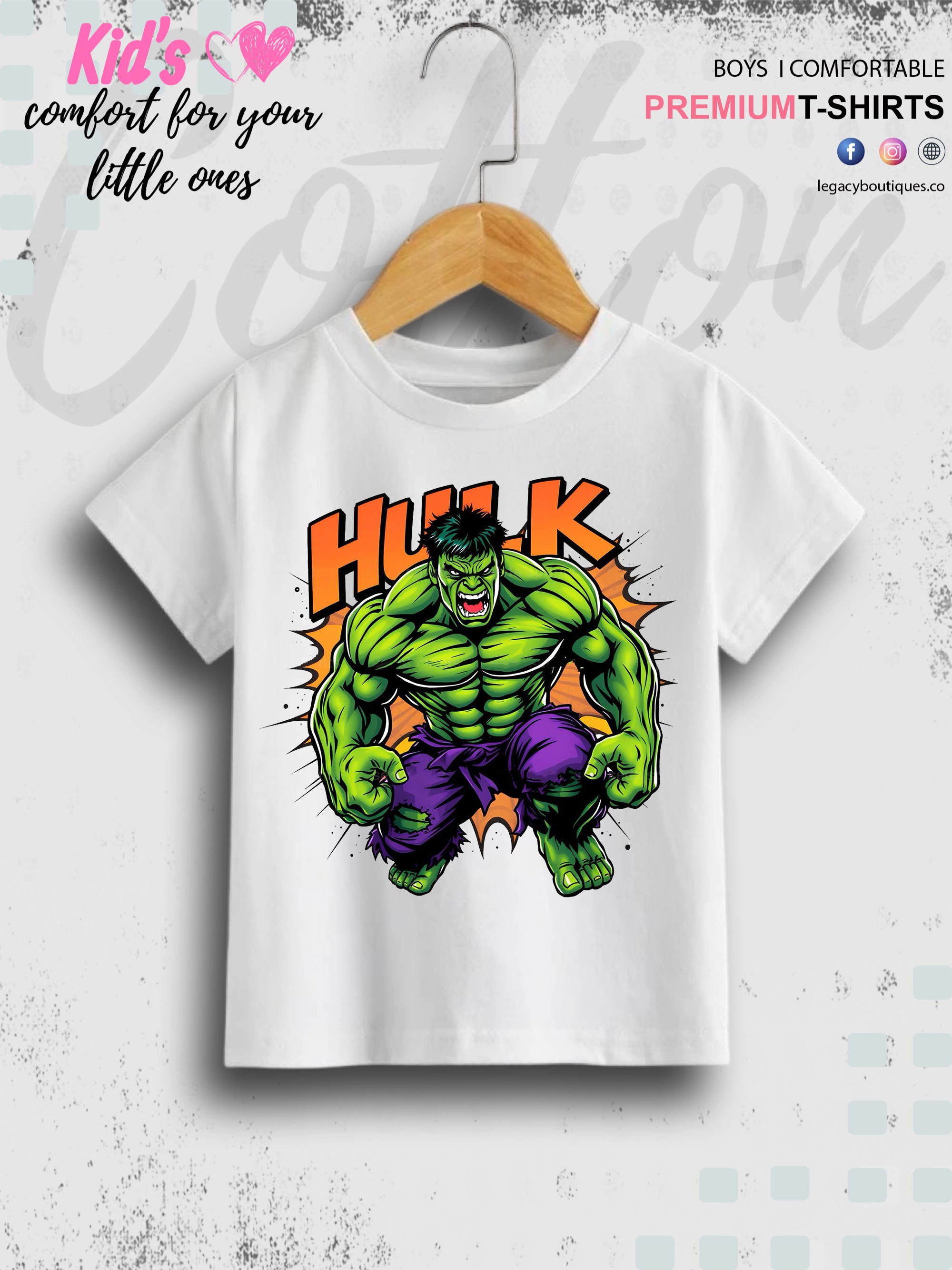Boys Hulk Printed Pure Cotton T-shirt