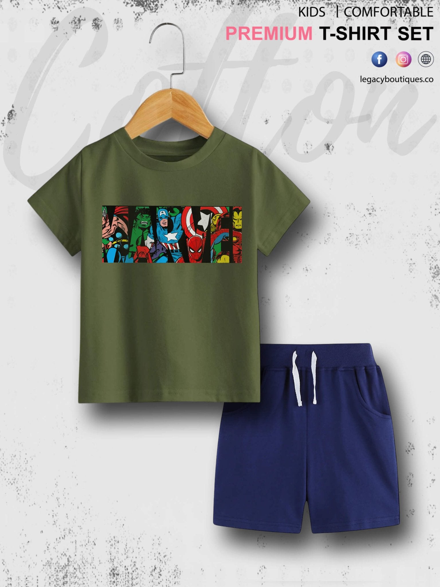 6 Month To 6 Year Babies Marvel Characters Print Good Quality T-shirt Set Legacy Boutiques Legacy Boutiques