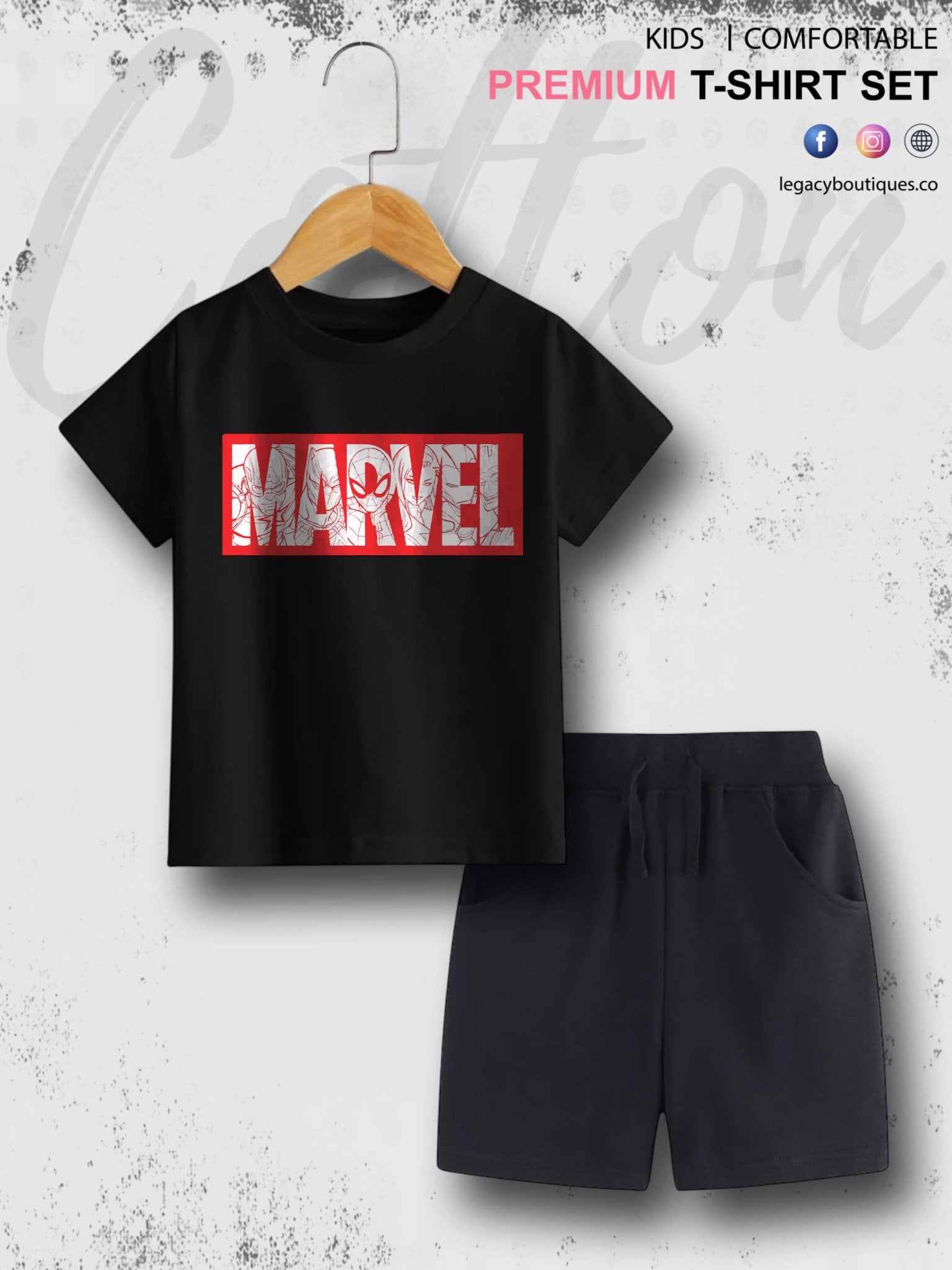 6 Month To 6 Year Babies Marvel Print High Quality T-shirt Set Legacy Boutiques Legacy Boutiques