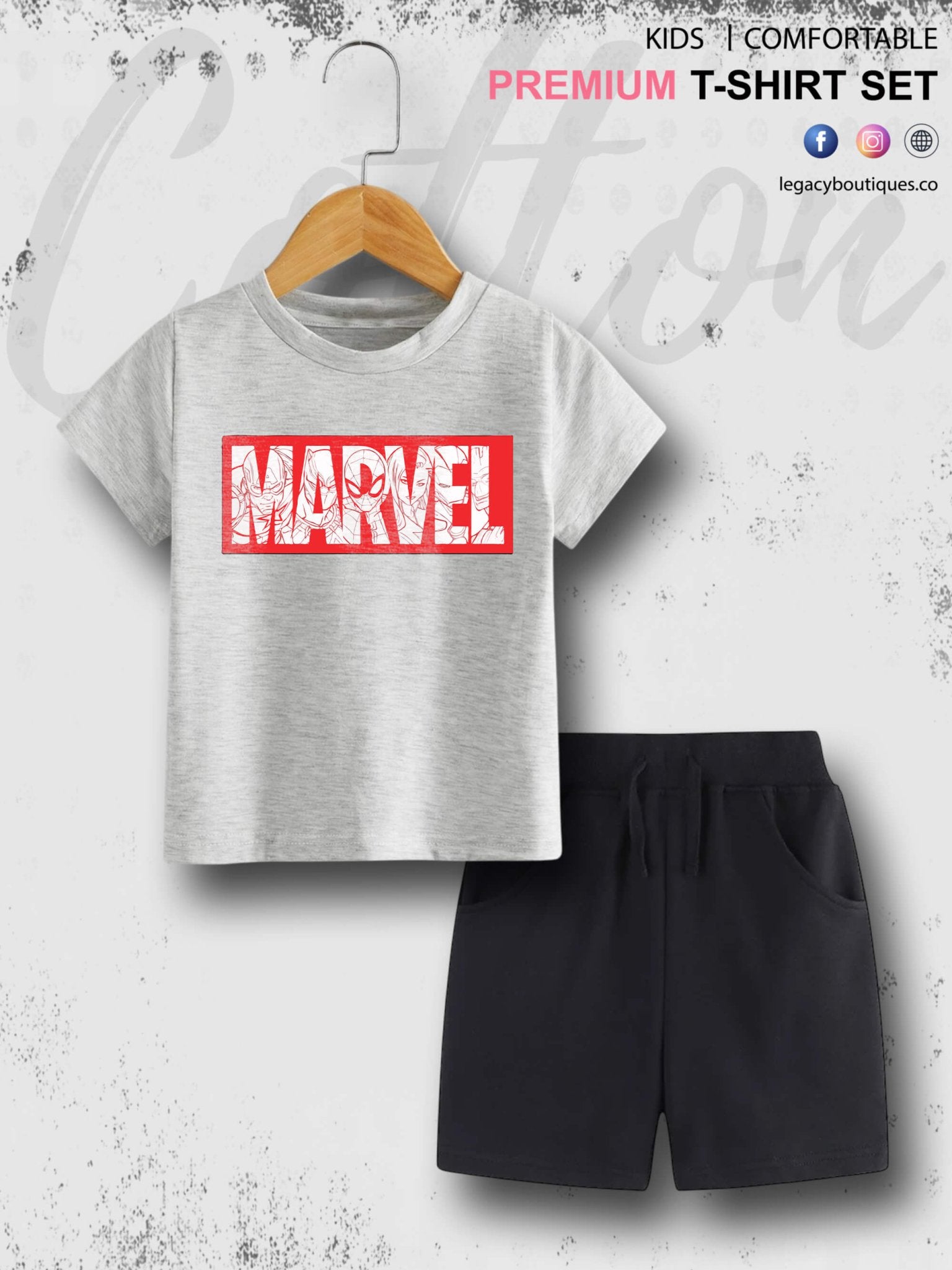 6 Month To 6 Year Babies Marvel Print High Quality T-shirt Set Legacy Boutiques Legacy Boutiques