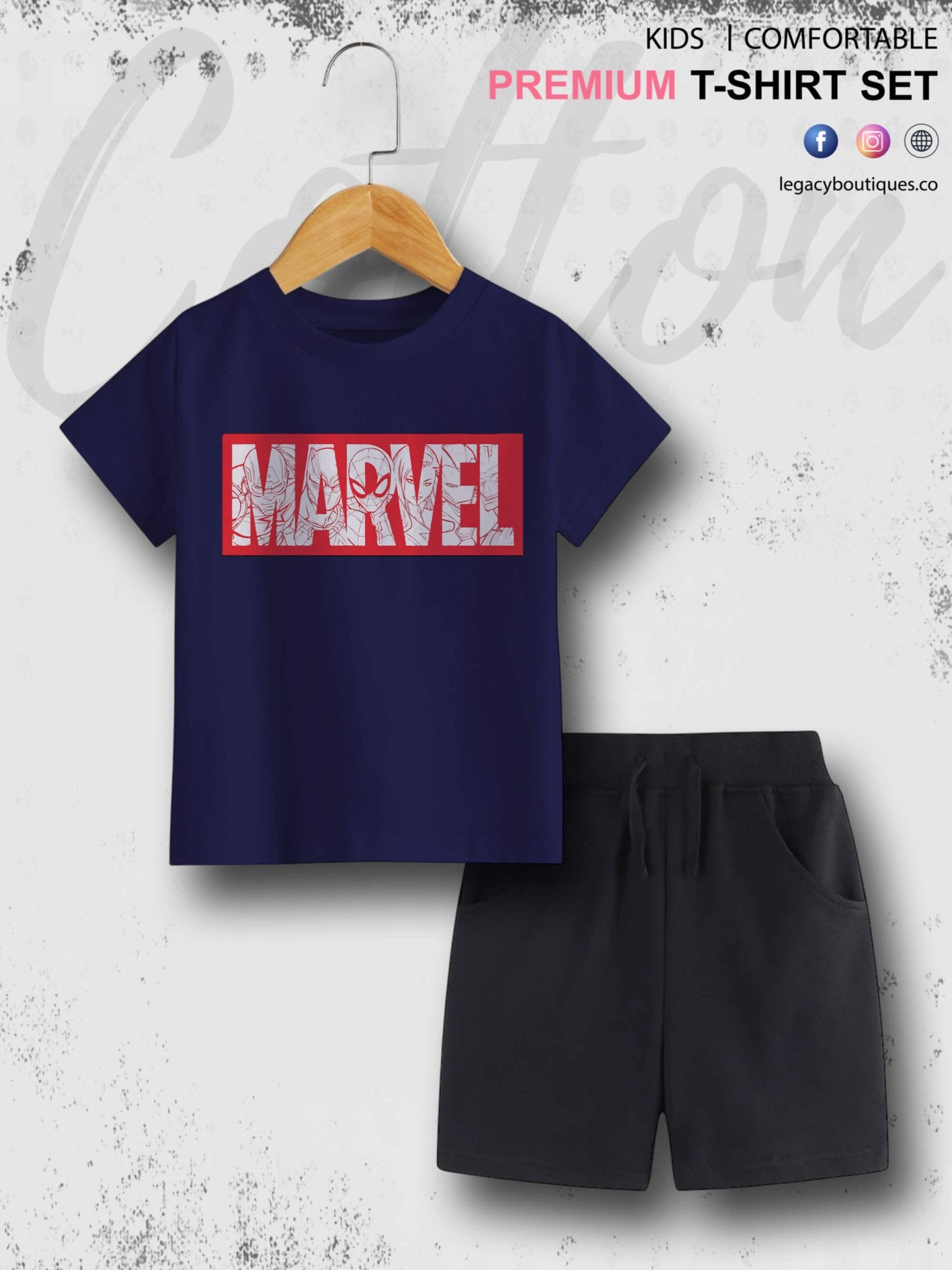 6 Month To 6 Year Babies Marvel Print High Quality T-shirt Set Legacy Boutiques Legacy Boutiques