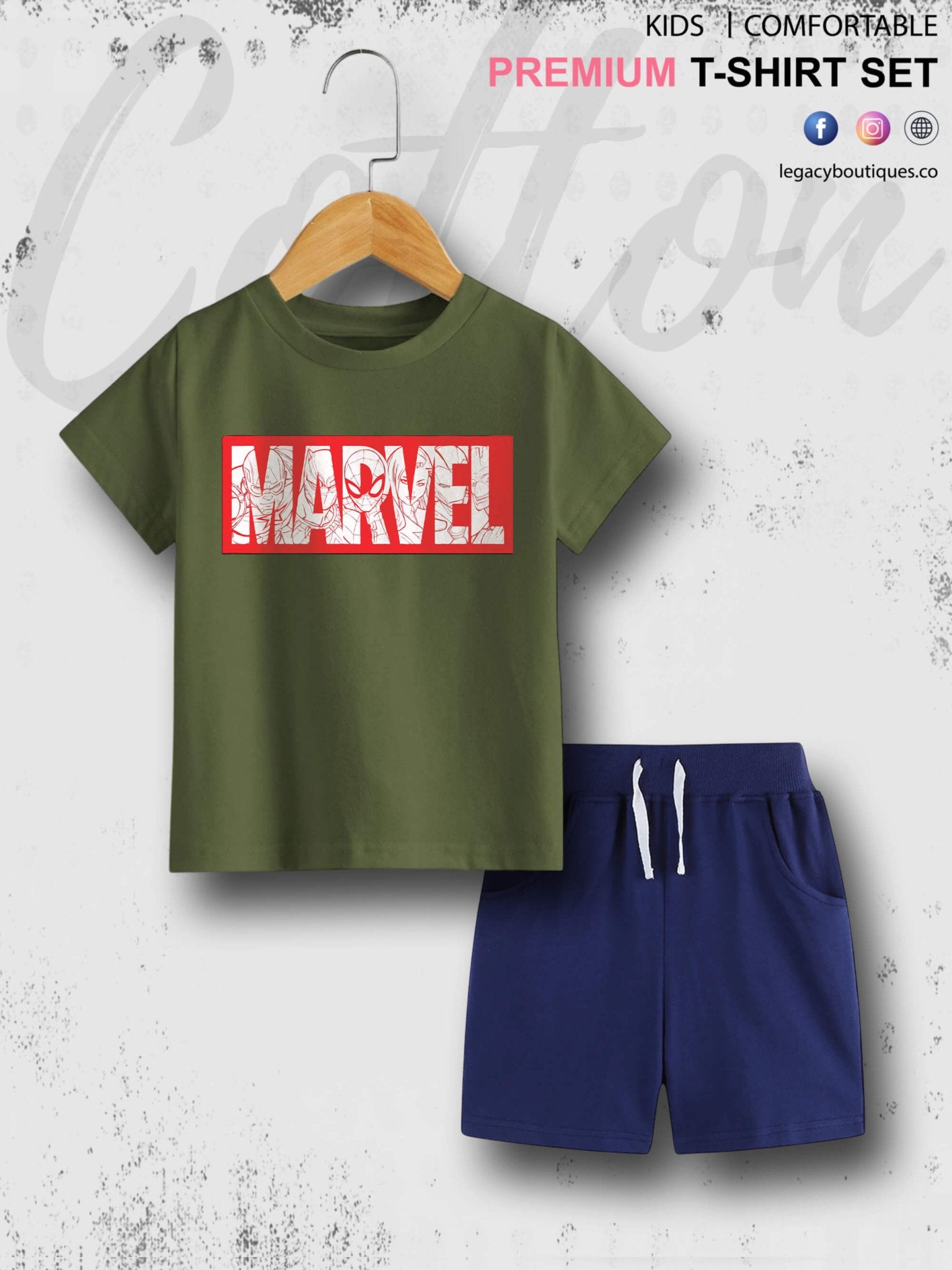 6 Month To 6 Year Babies Marvel Print High Quality T-shirt Set Legacy Boutiques Legacy Boutiques