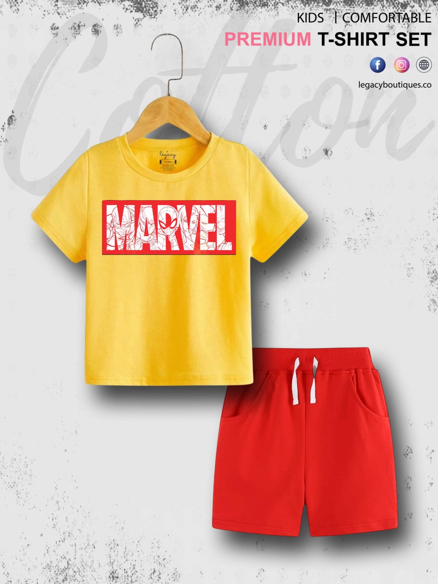 6 Month To 6 Year Babies Marvel Print High Quality T-shirt Set Legacy Boutiques Legacy Boutiques