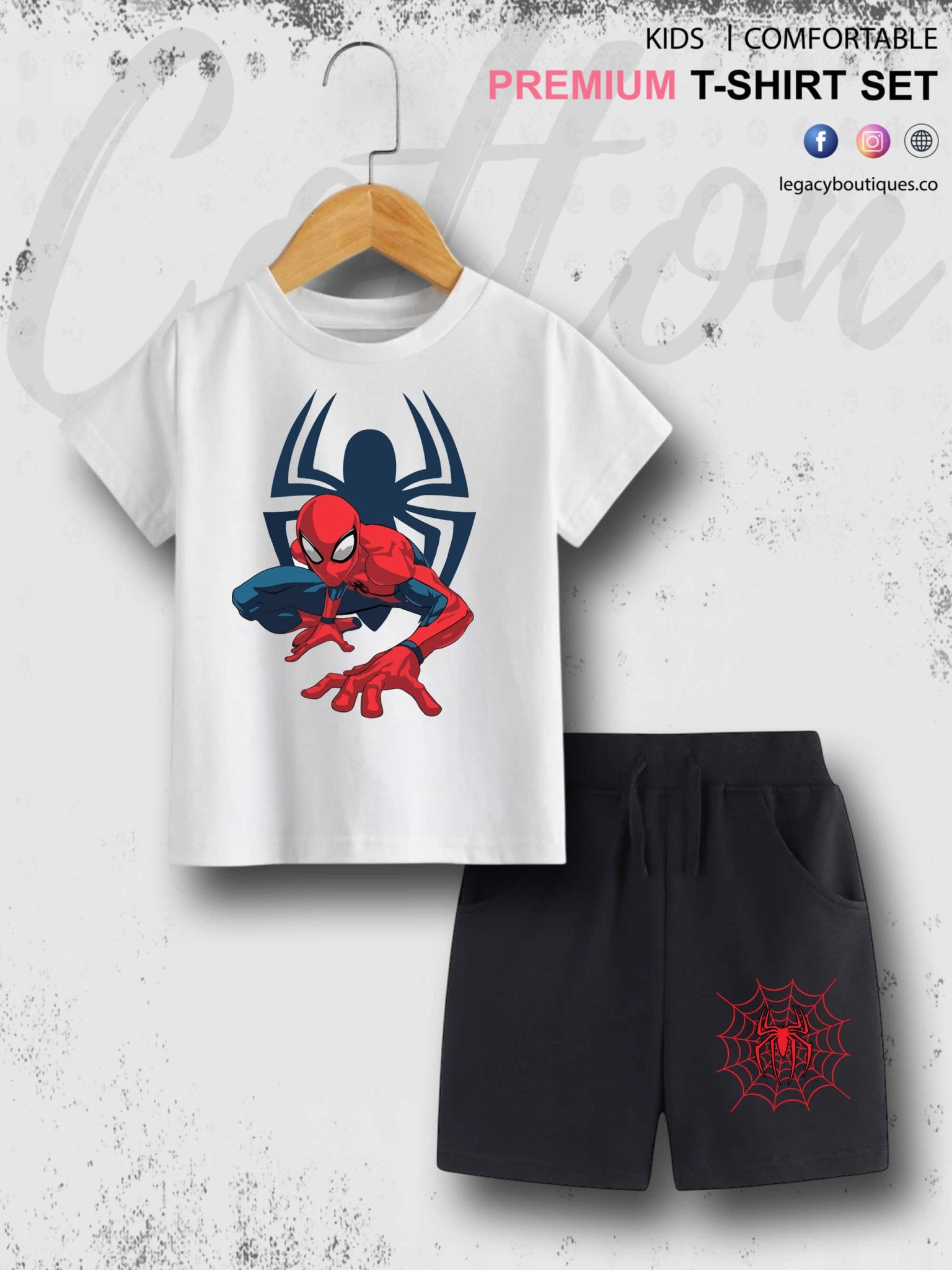 6 Month To 6 Year Babies Marvel Spiderman Print Good Quality T-shirt Set Legacy Boutiques Legacy Boutiques