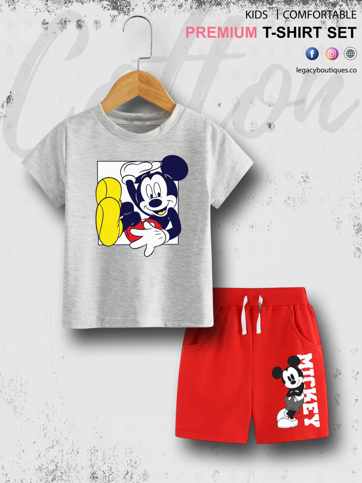 6 Month To 6 Year Babies MICKEY Print Good Quality T-shirt Set Legacy Boutiques Legacy Boutiques