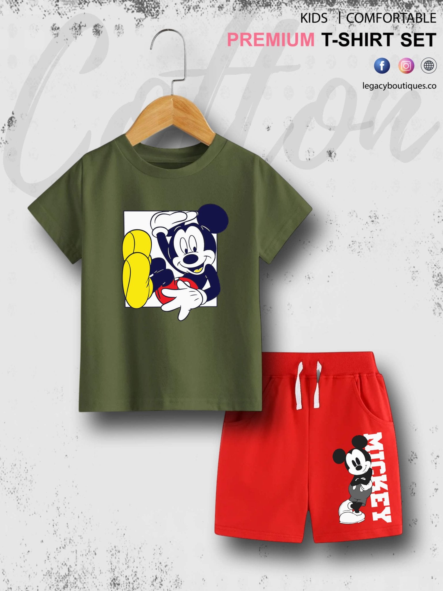 6 Month To 6 Year Babies MICKEY Print Good Quality T-shirt Set Legacy Boutiques Legacy Boutiques
