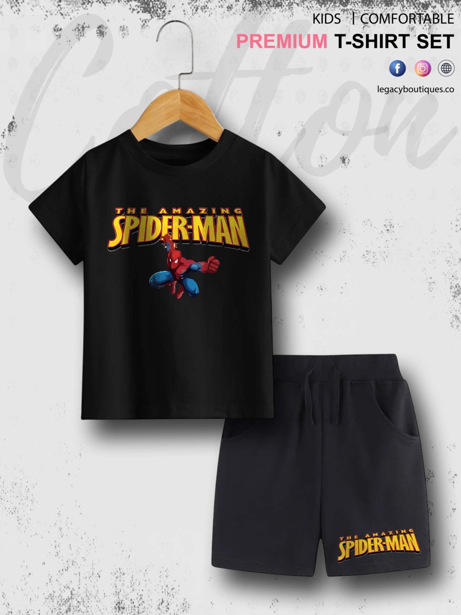 6 Month To 6 Year Babies The Amazing Print High Quality T-shirt Set Legacy Boutiques Legacy Boutiques