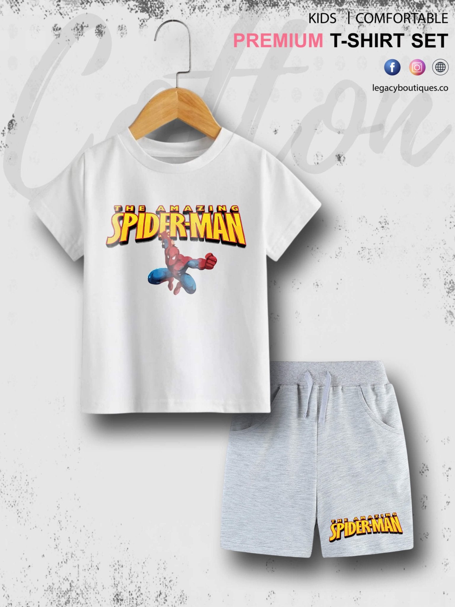 6 Month To 6 Year Babies The Amazing Print High Quality T-shirt Set Legacy Boutiques Legacy Boutiques