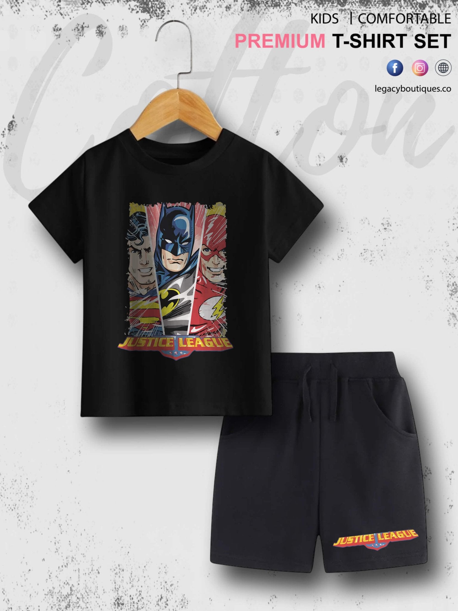6 Month To 6 Year Kids DC Justice League Print High Quality T-shirt Set Legacy Boutiques Legacy Boutiques