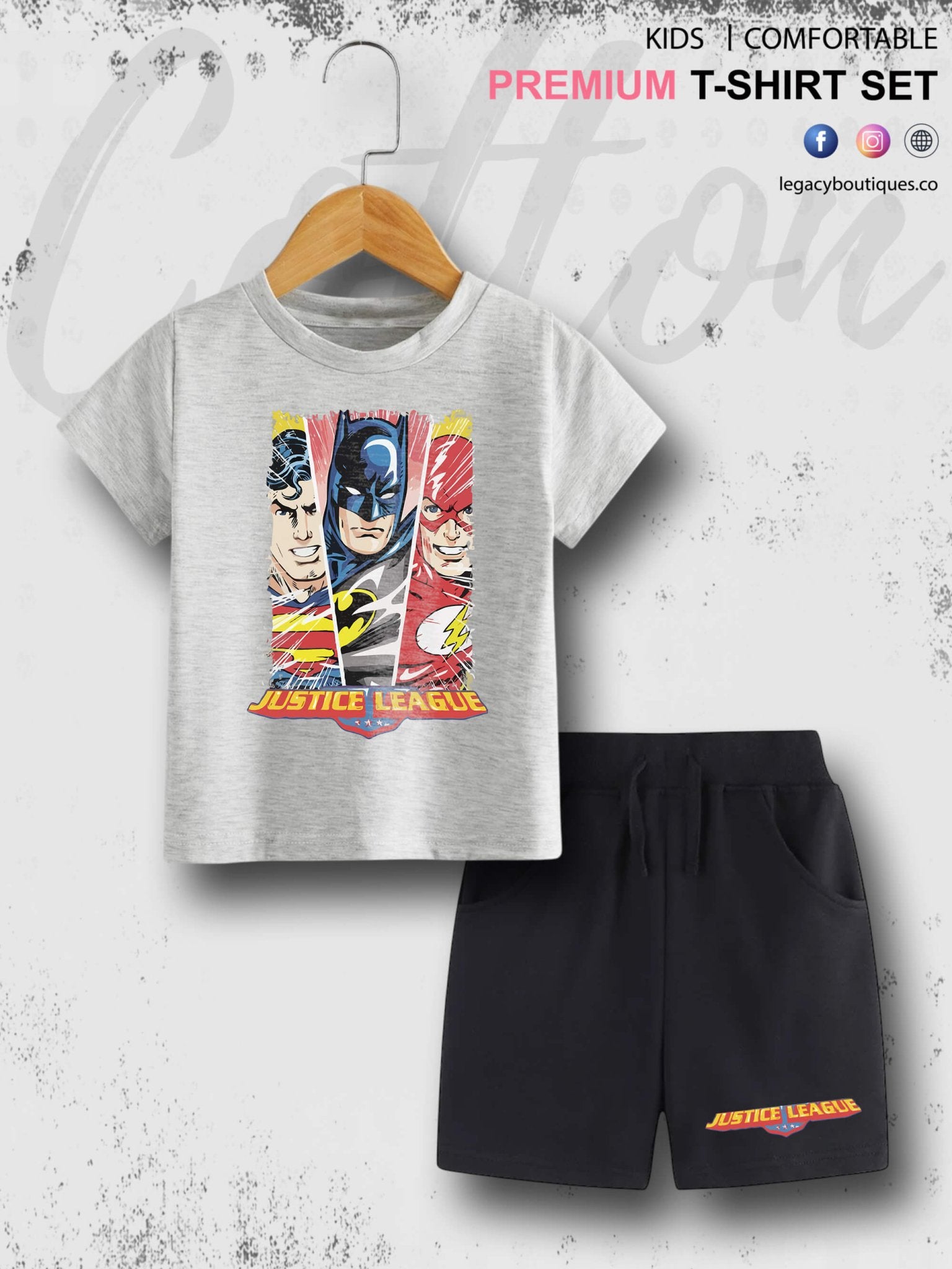 6 Month To 6 Year Kids DC Justice League Print High Quality T-shirt Set Legacy Boutiques Legacy Boutiques