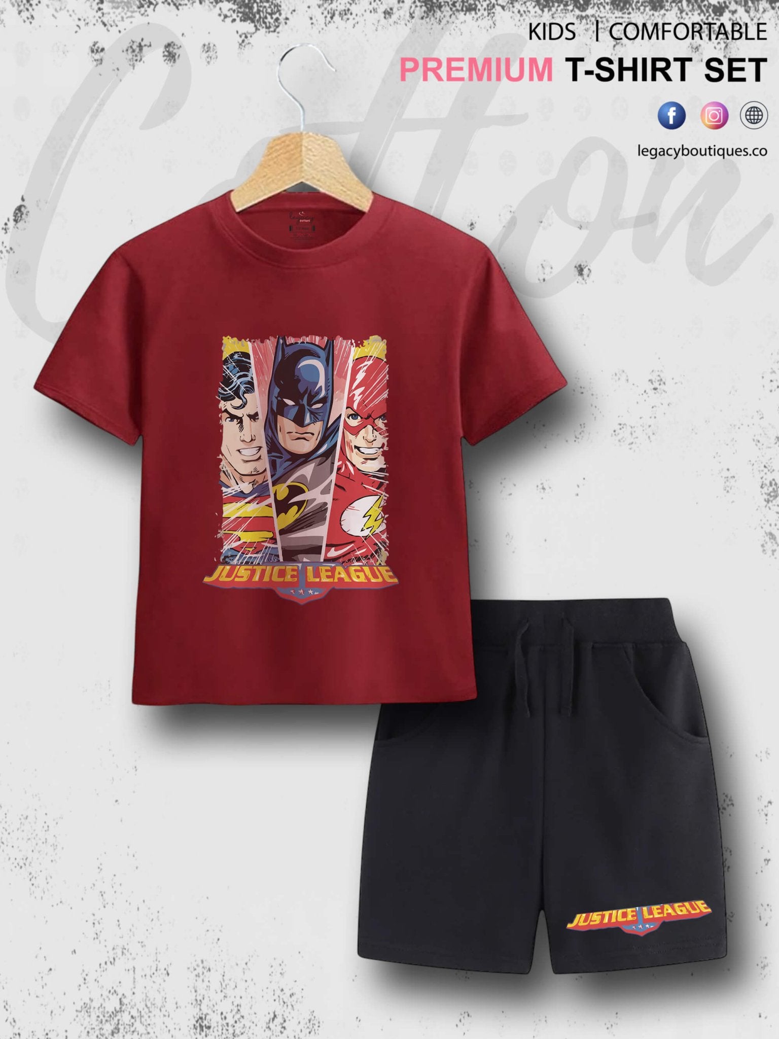 6 Month To 6 Year Kids DC Justice League Print High Quality T-shirt Set Legacy Boutiques Legacy Boutiques