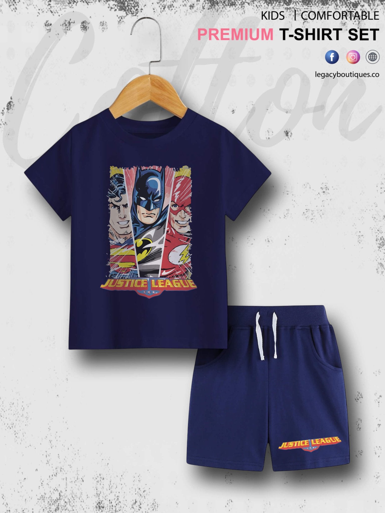 6 Month To 6 Year Kids DC Justice League Print High Quality T-shirt Set Legacy Boutiques Legacy Boutiques