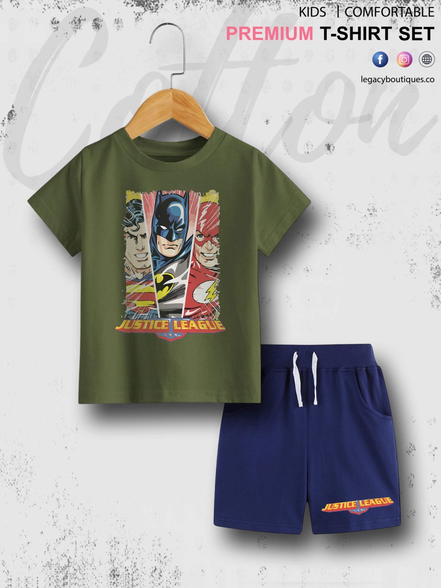 6 Month To 6 Year Kids DC Justice League Print High Quality T-shirt Set Legacy Boutiques Legacy Boutiques