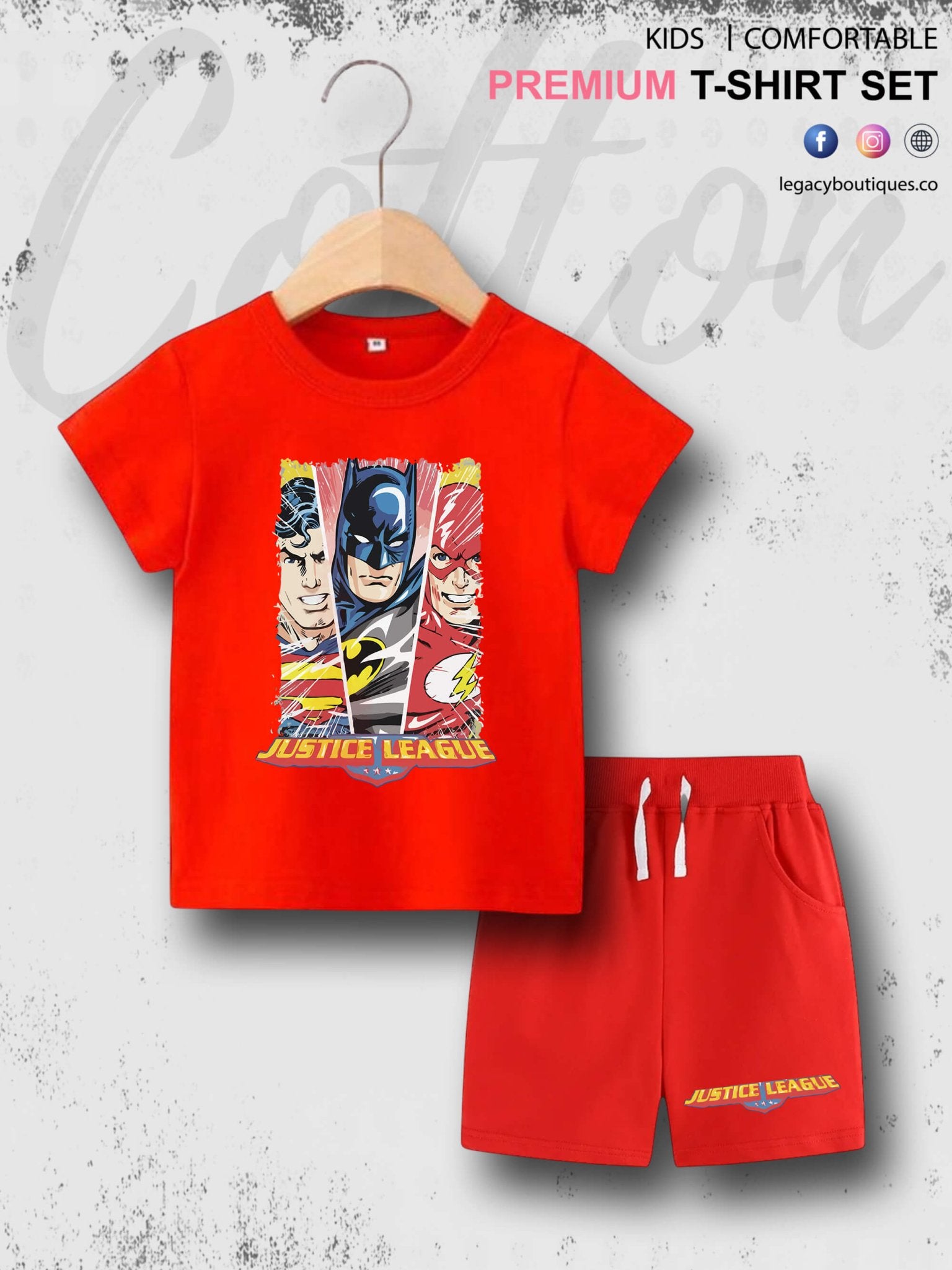 6 Month To 6 Year Kids DC Justice League Print High Quality T-shirt Set Legacy Boutiques Legacy Boutiques
