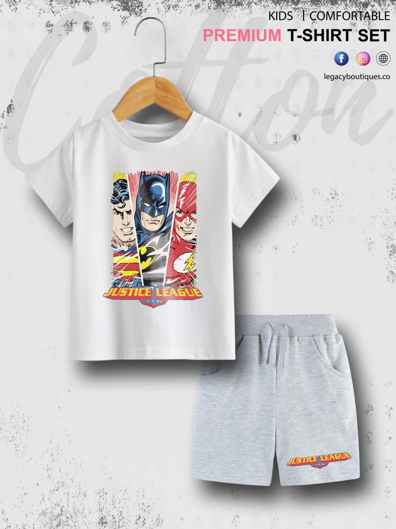 6 Month To 6 Year Kids DC Justice League Print High Quality T-shirt Set Legacy Boutiques Legacy Boutiques