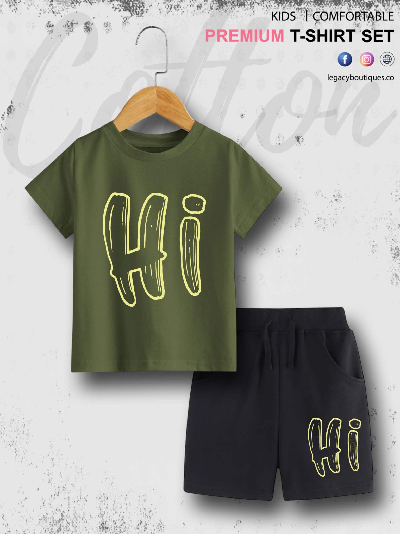 6 Month To 6 Year Kids Hi Print High Quality T-shirt Set Legacy Boutiques Legacy Boutiques