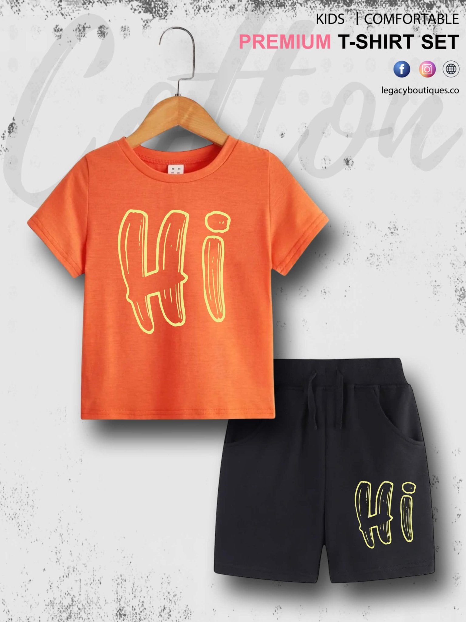 6 Month To 6 Year Kids Hi Print High Quality T-shirt Set Legacy Boutiques Legacy Boutiques
