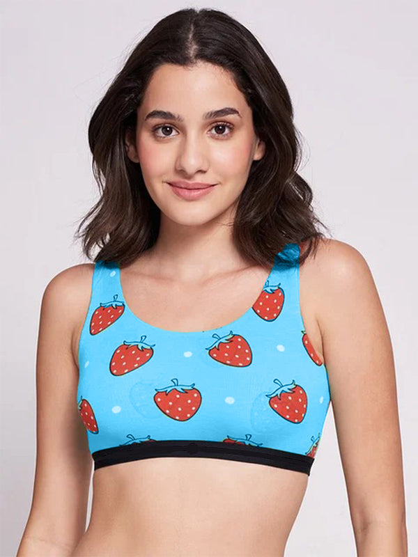 Strawberry Women's Non Padded Sports Bra Printed - Legacy Boutiques