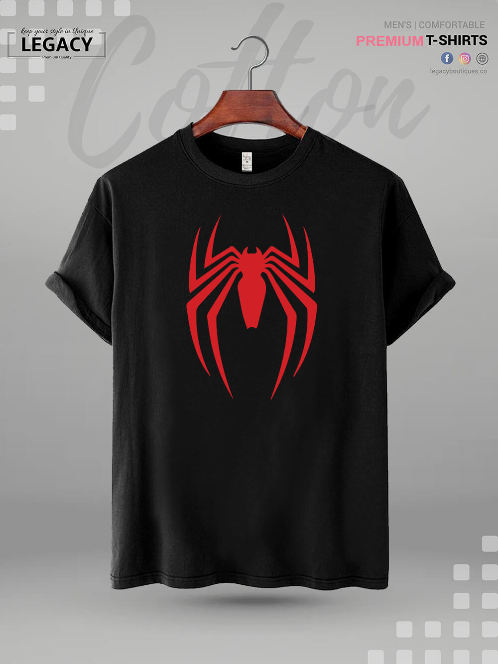 Spider Logo Printed Men&