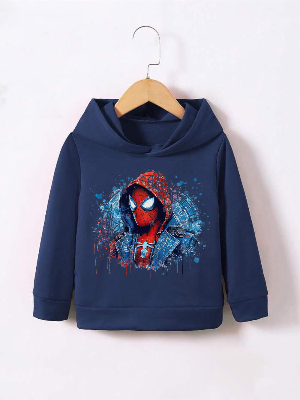 Spiderman Head Printed Kids Casual Cotton Hoodie In Dhaka