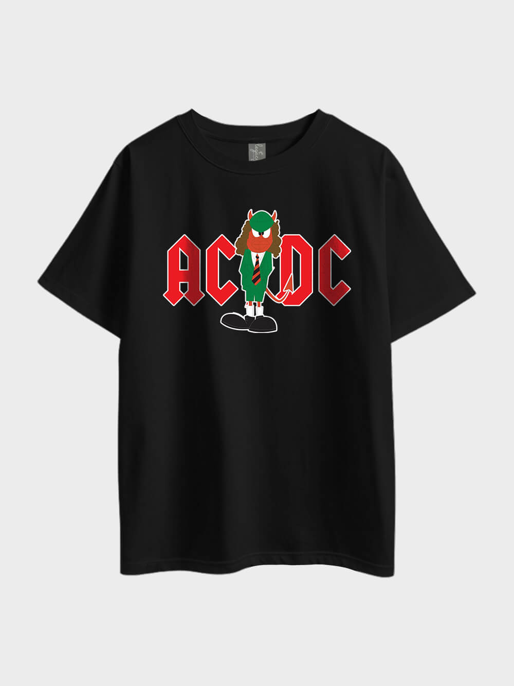 AC DC Cartoon Logo Rock Band Heavy Metal Oversized Mens Tee In Lowest Price Only At BD Legacy Boutiques Legacy Boutiques