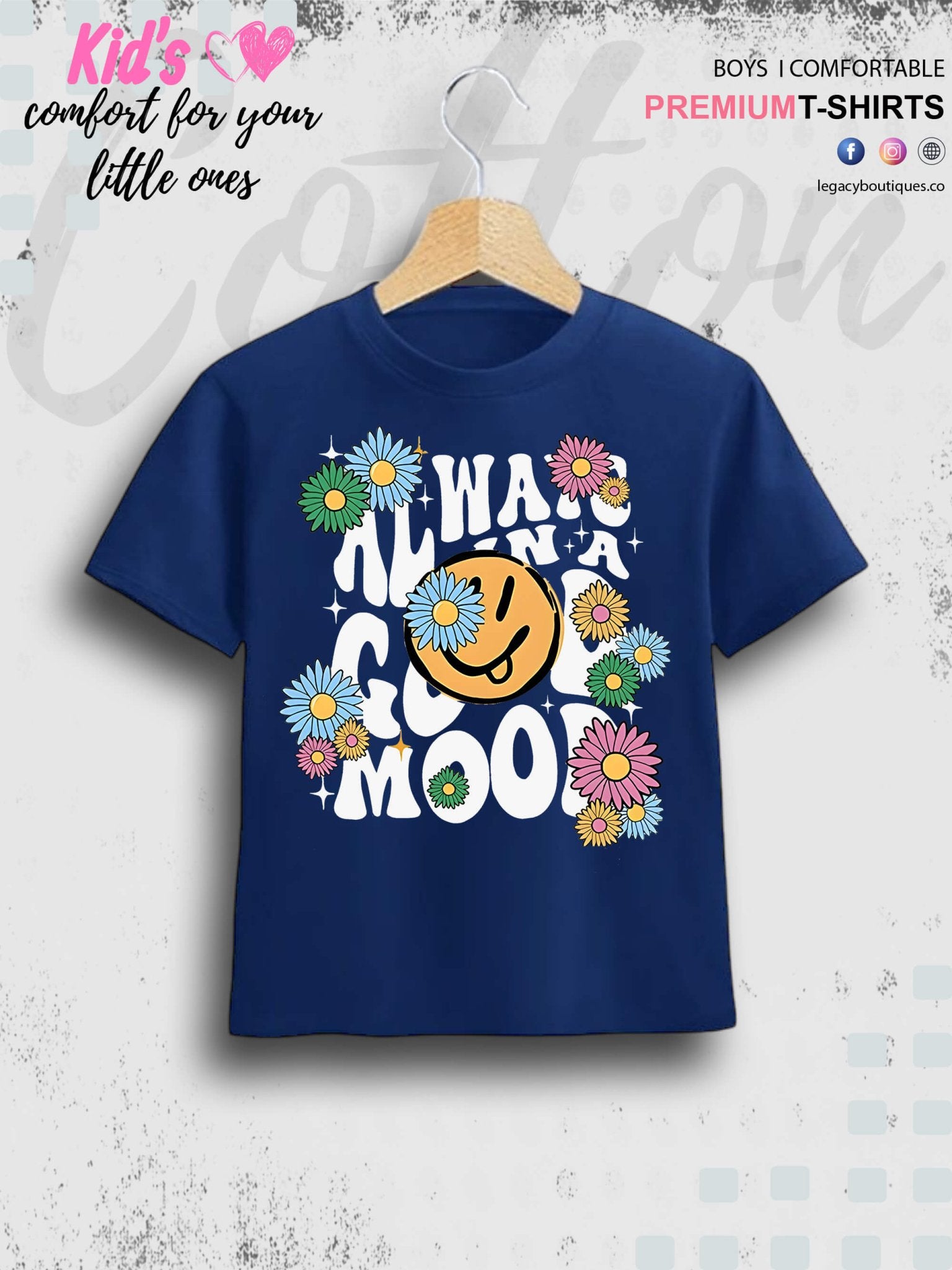 Always In A Good Mood Short Sleeve Girls T-Shirt In Lowest Price Only In Dhaka Legacy Boutiques Legacy Boutiques