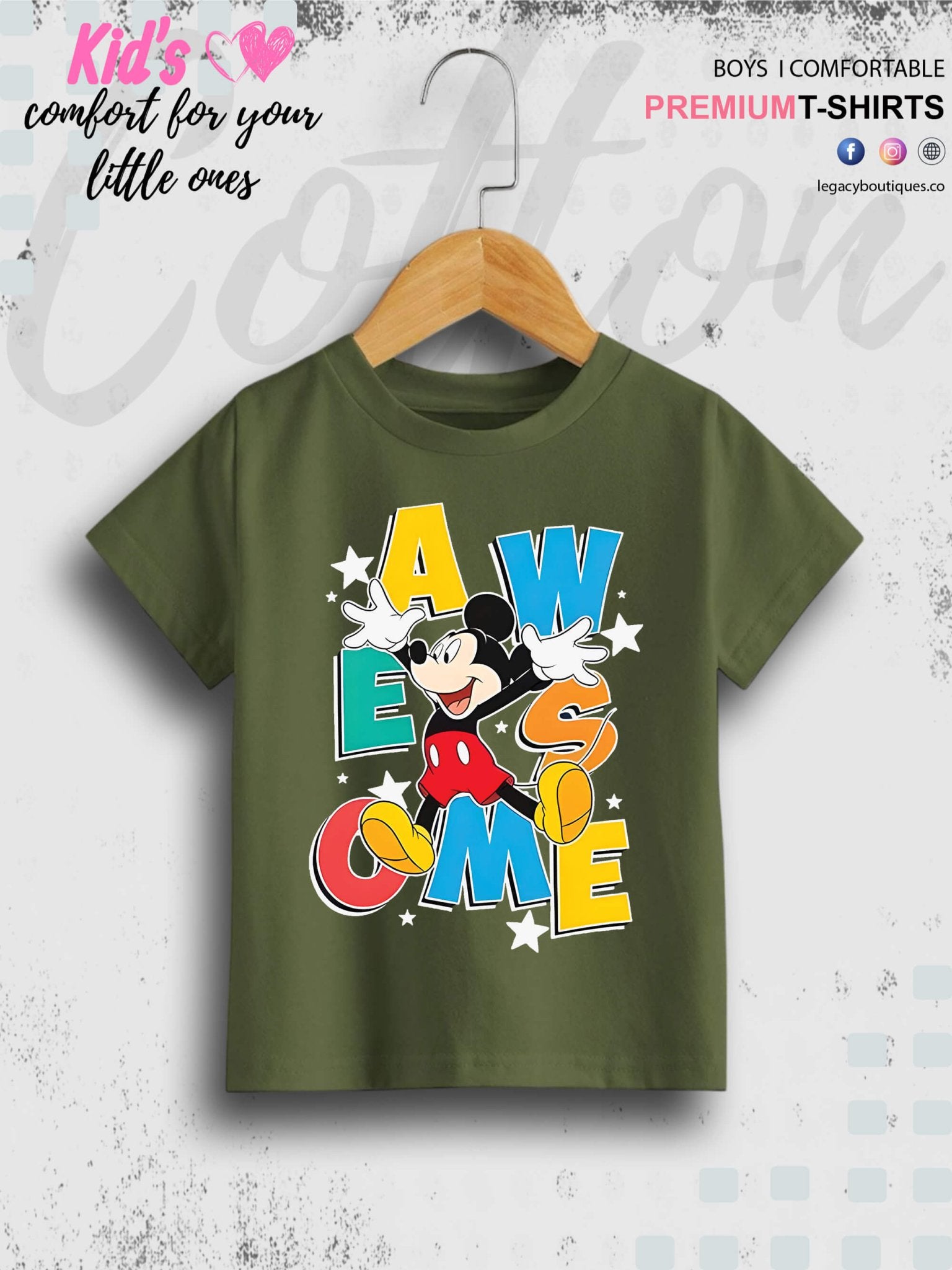 Awsome Mickey 1 To 11 Year Kids Boys Summer Time Casual T-Shirt In Cheapest Price Only In BD Legacy Boutiques Legacy Boutiques