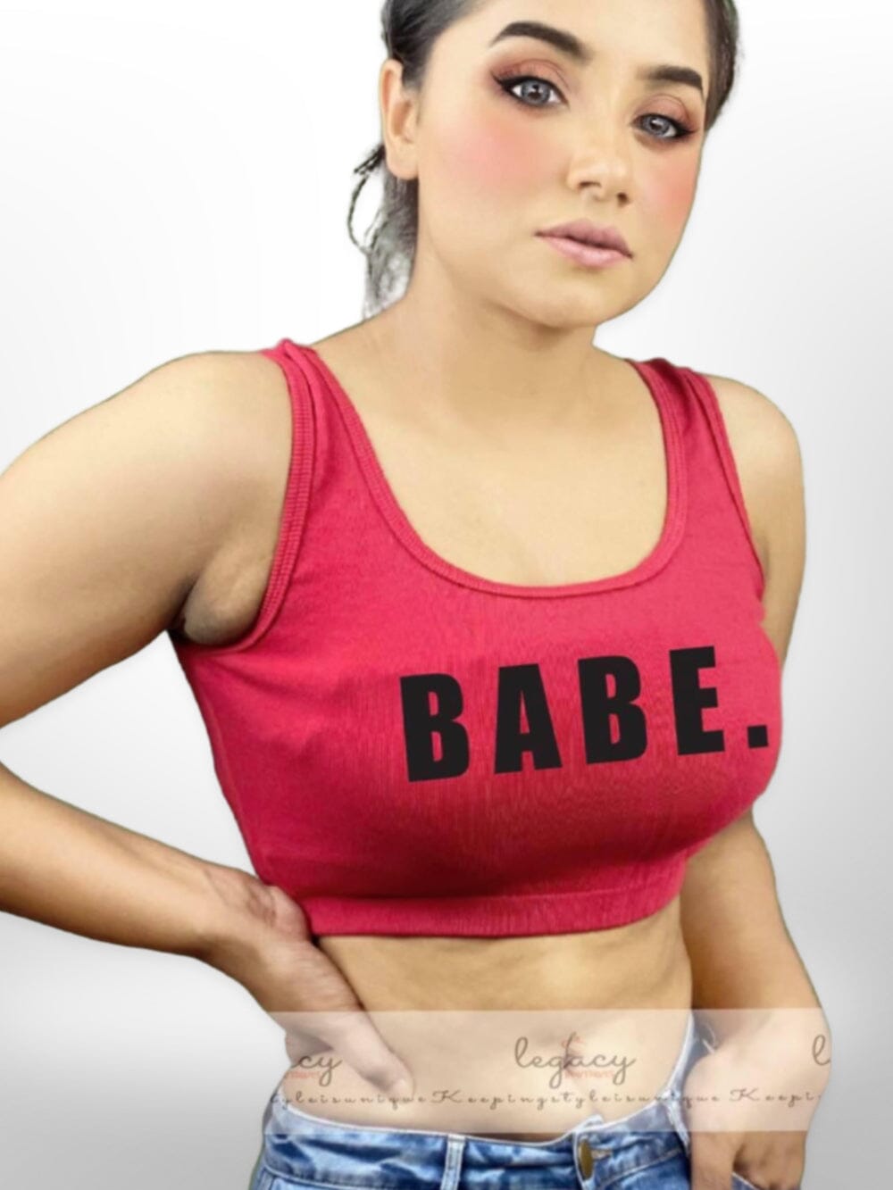 Babe Print Red Gym & Sport Bra Legacy Boutiques Legacy Boutiques