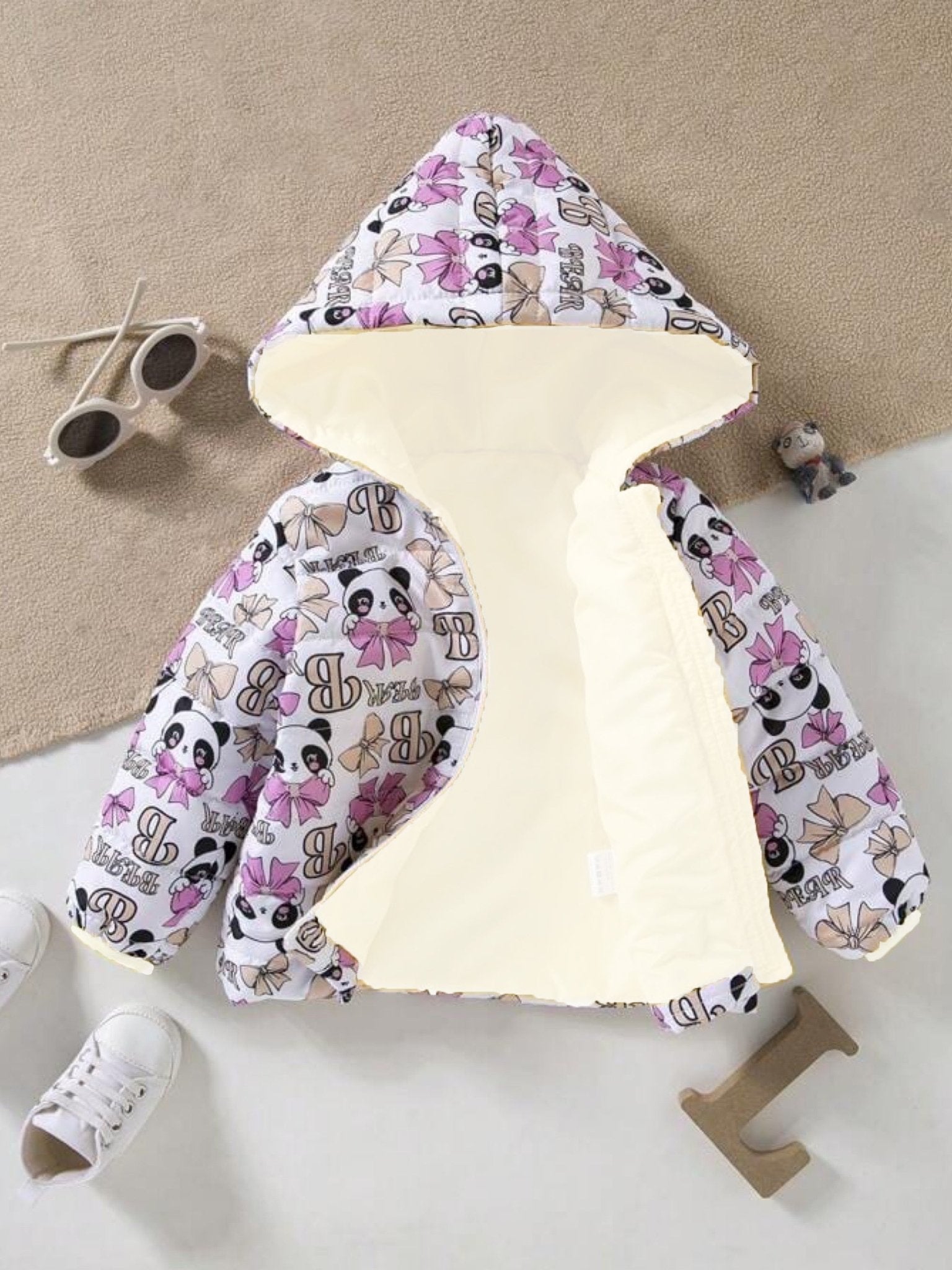 babies panda print hooded jacket Legacy Boutiques Legacy Boutiques