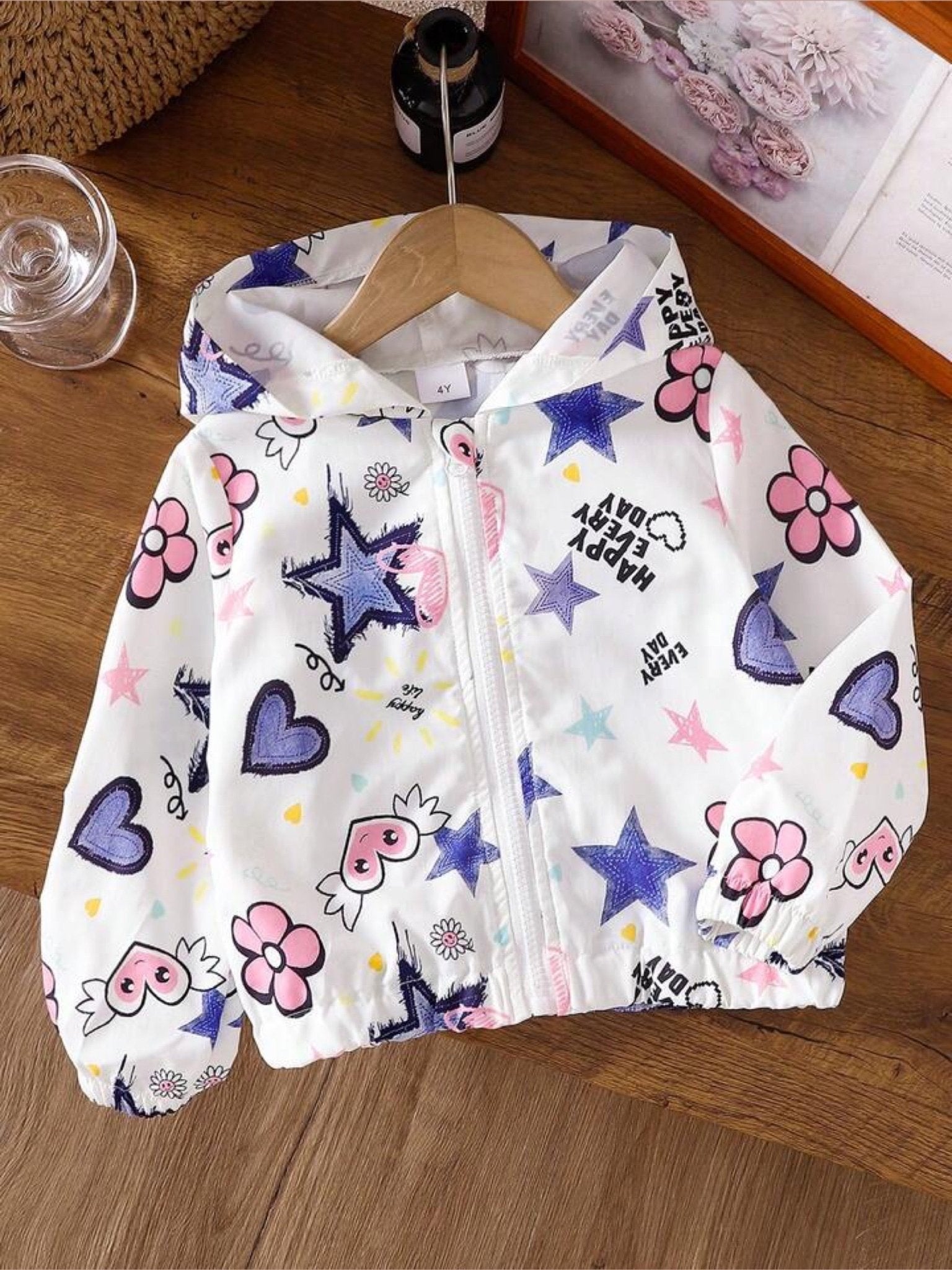 baby hooded jacket Floral Heart Print Legacy Boutiques Legacy Boutiques