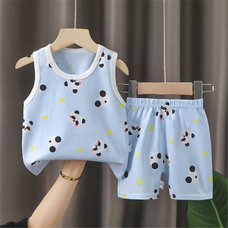 Baby Panda Printed Summer Friendly Kids TankTop Set Legacy Boutiques Legacy Boutiques