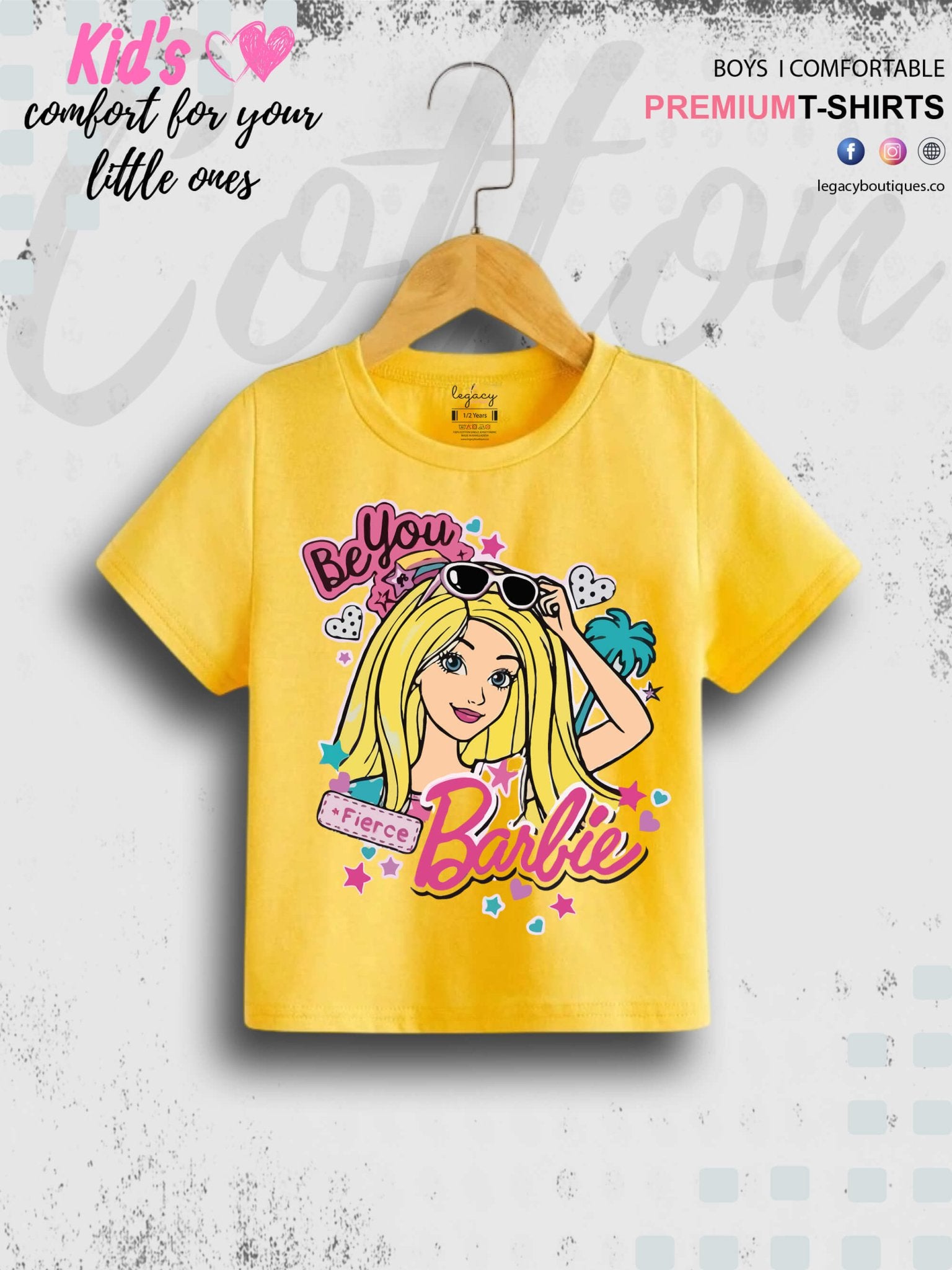 Barbie Be Brave Printed 1 To 11 Year Girls T-Shirt In Lowest Price Only In Dhaka Legacy Boutiques Legacy Boutiques