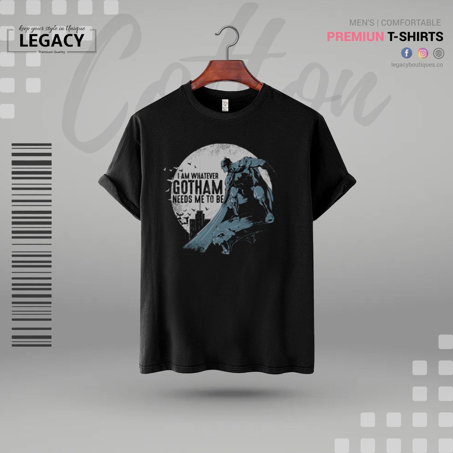 Batman Premium Cotton T-Shirt Legacy Boutiques Legacy Boutiques