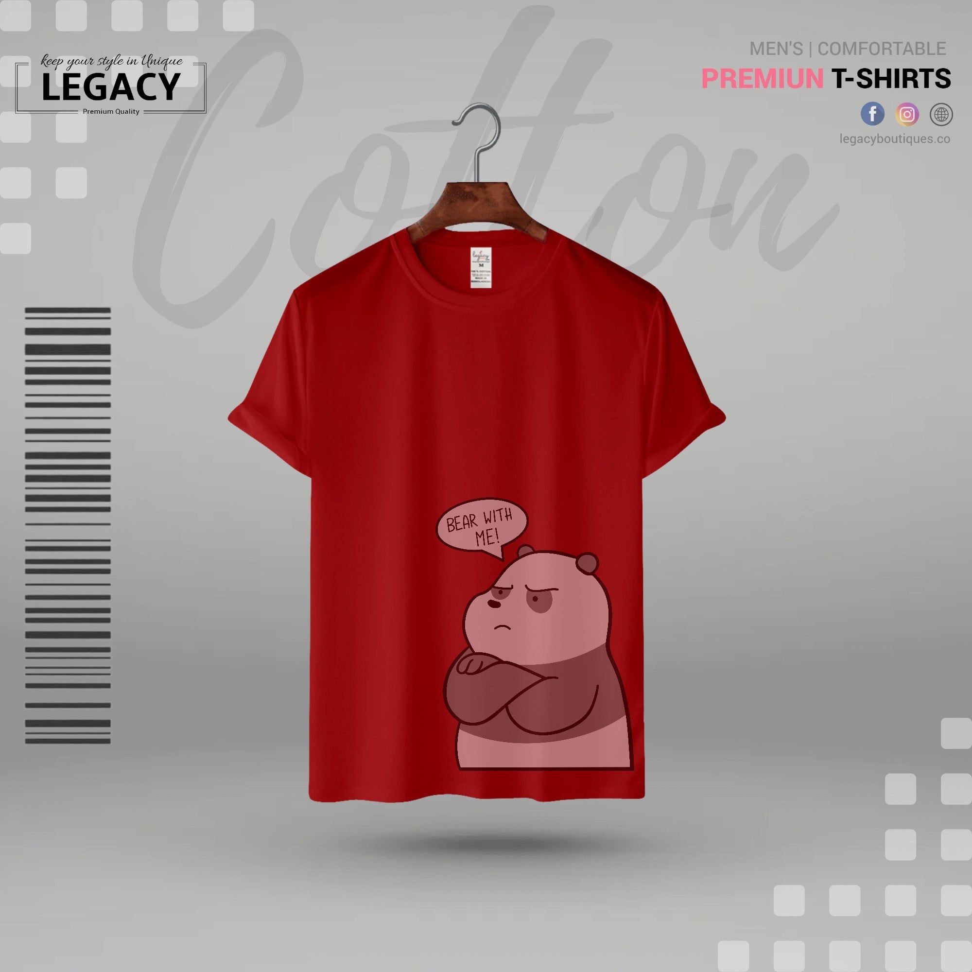Bear with me printed Mens T-Shirt Legacy Boutiques Legacy Boutiques