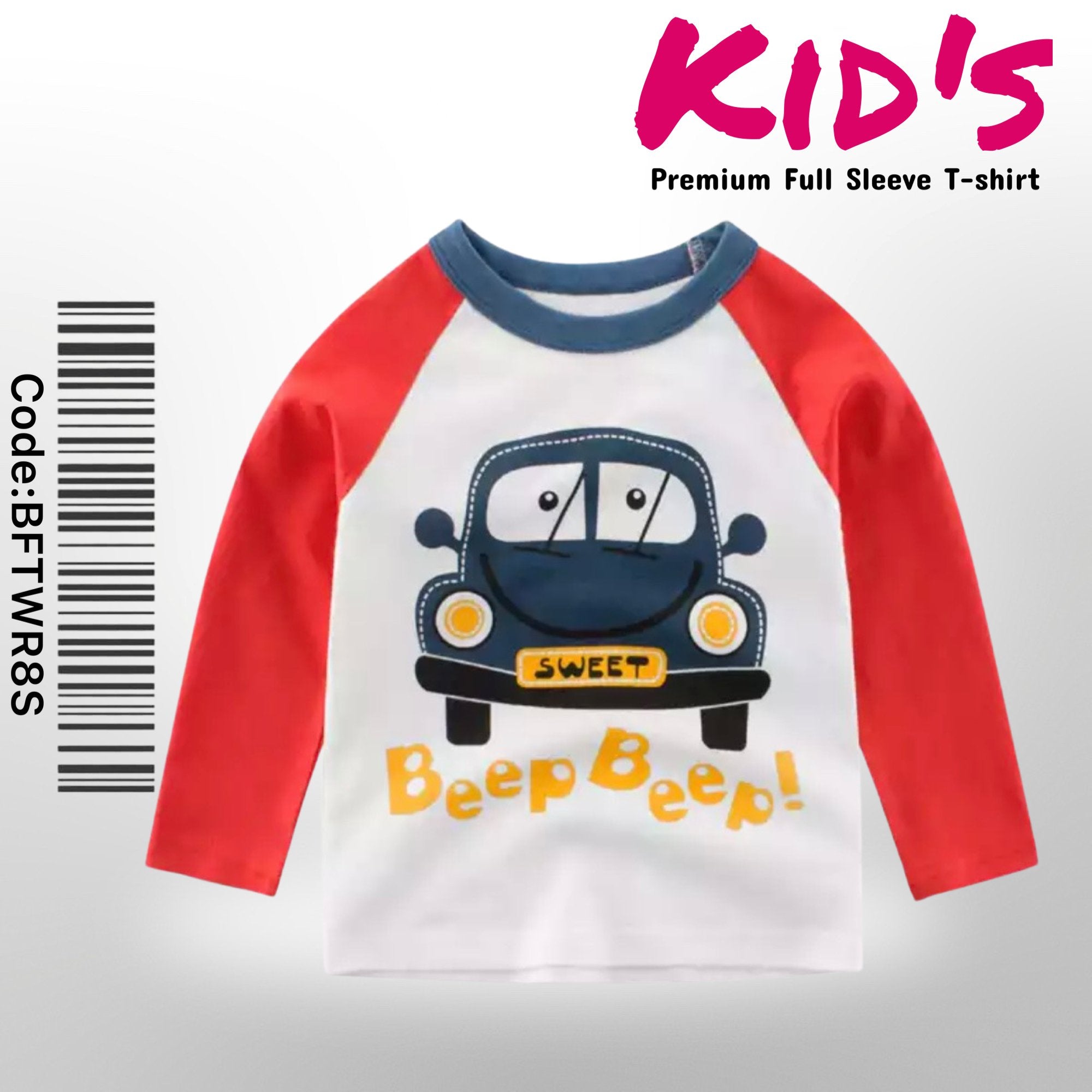 Beep Beep Car Printed Boys & Girls Full sleeves T-Shirt New Collection For Kids Legacy Boutiques Legacy Boutiques