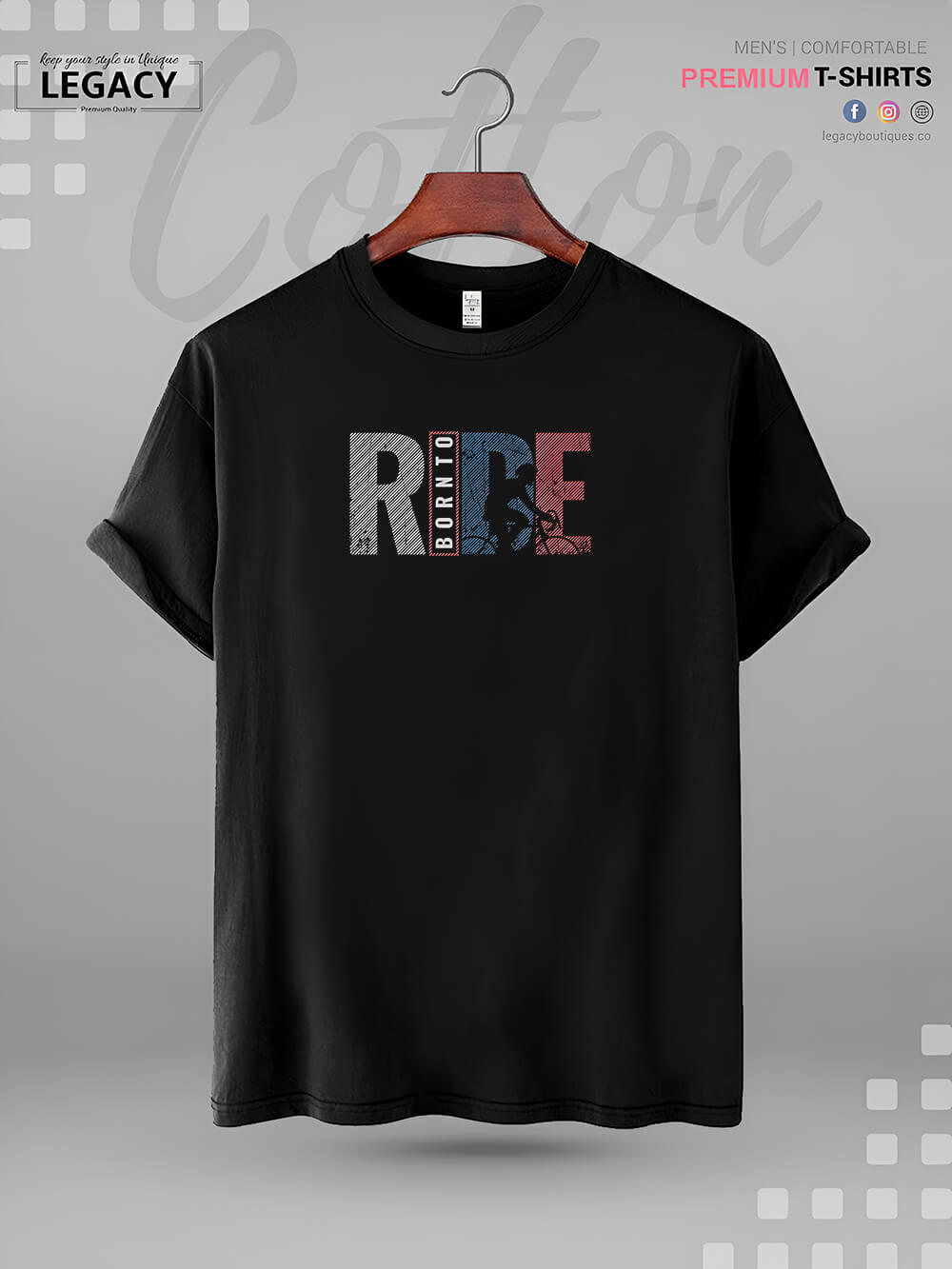 Born To Ride Print XXL Mens Tshirt In Lowest Price Only In BD Legacy Boutiques Legacy Boutiques