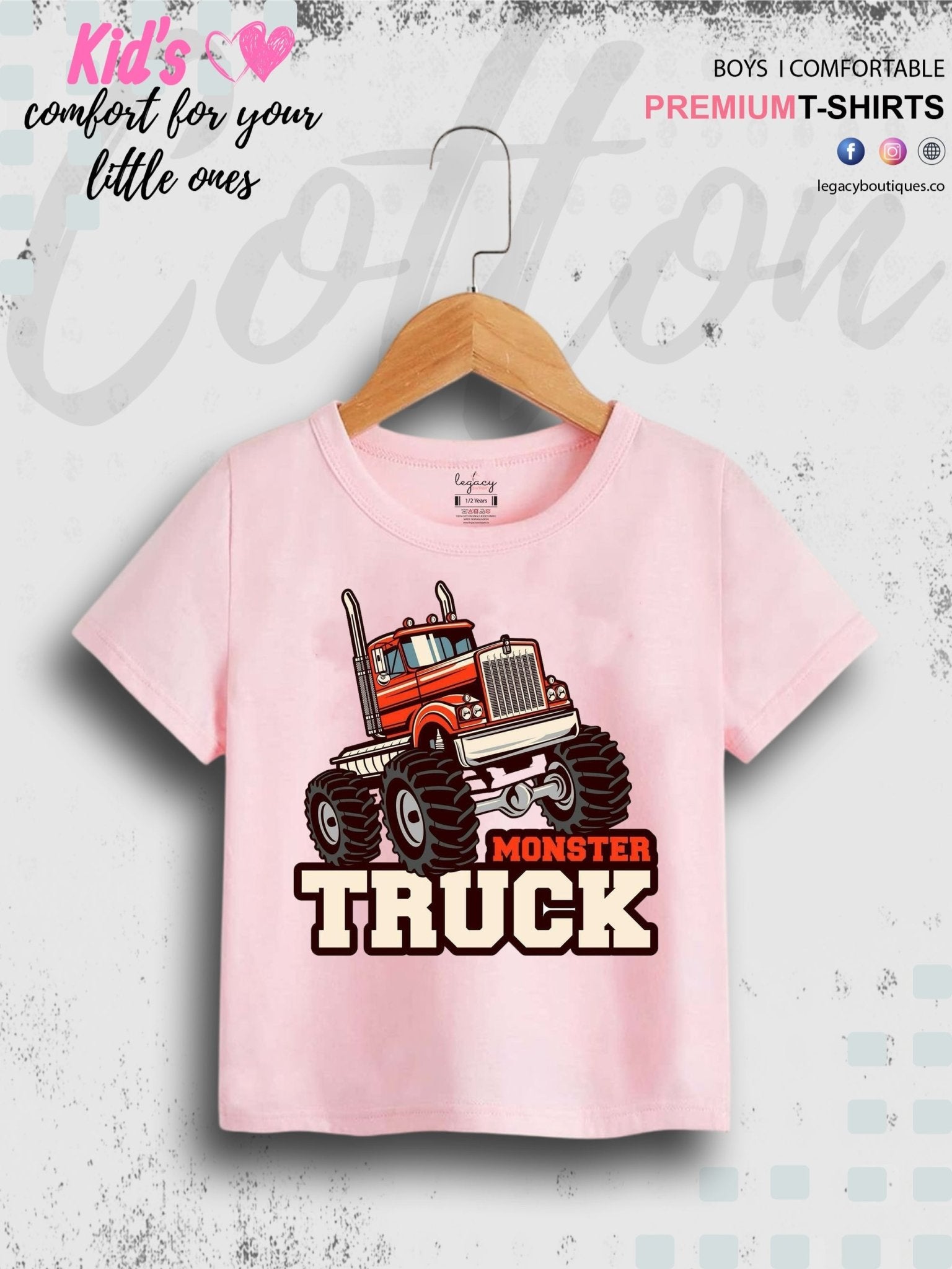 Boys Typography Printed Round Neck Cotton T-shirt Legacy Boutiques Legacy Boutiques