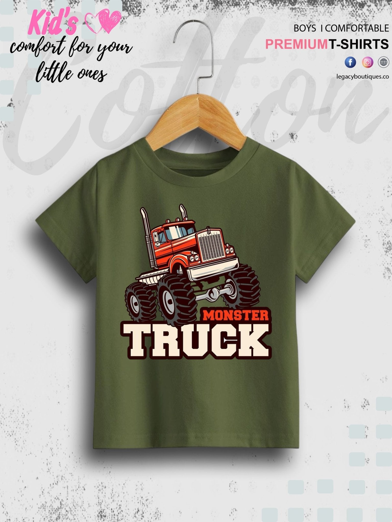 Boys Typography Printed Round Neck Cotton T-shirt Legacy Boutiques Legacy Boutiques