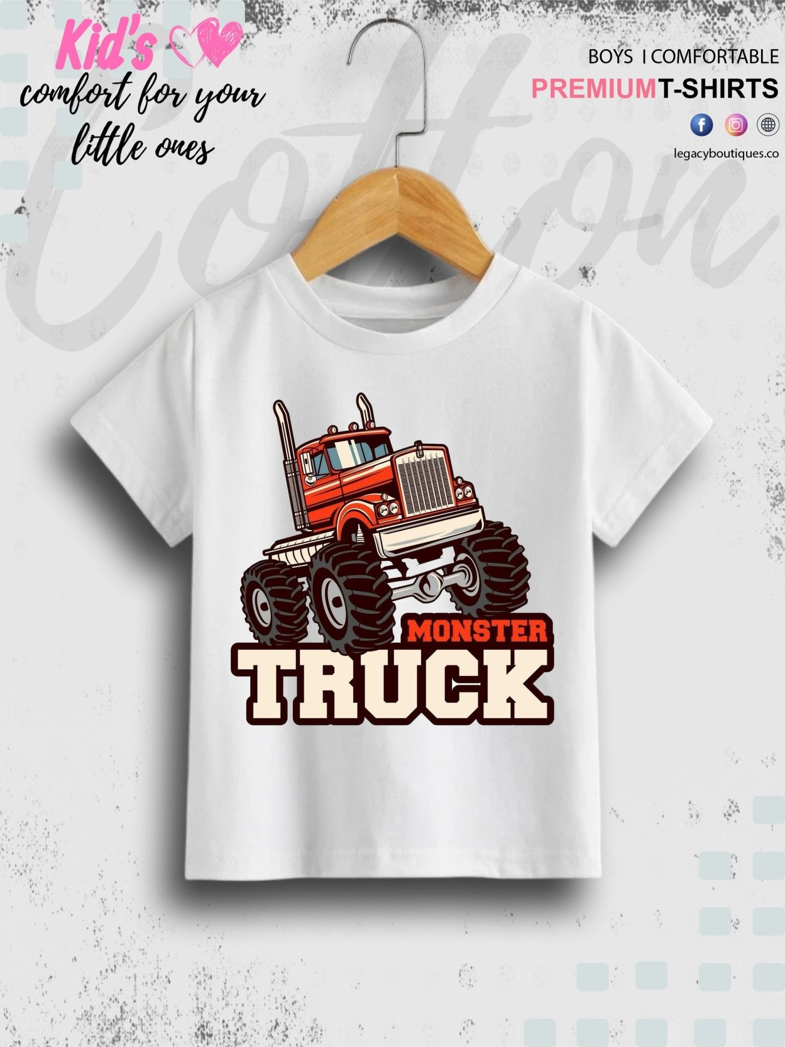 Boys Typography Printed Round Neck Cotton T-shirt Legacy Boutiques Legacy Boutiques