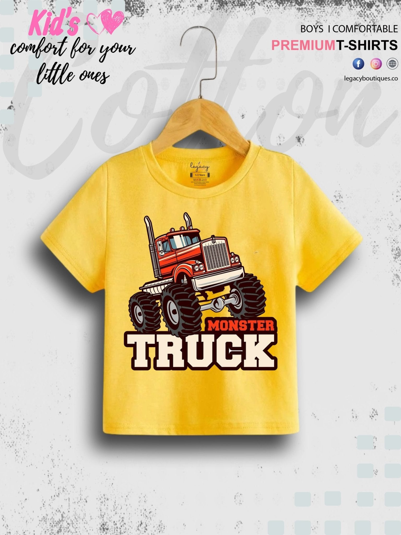 Boys Typography Printed Round Neck Cotton T-shirt Legacy Boutiques Legacy Boutiques