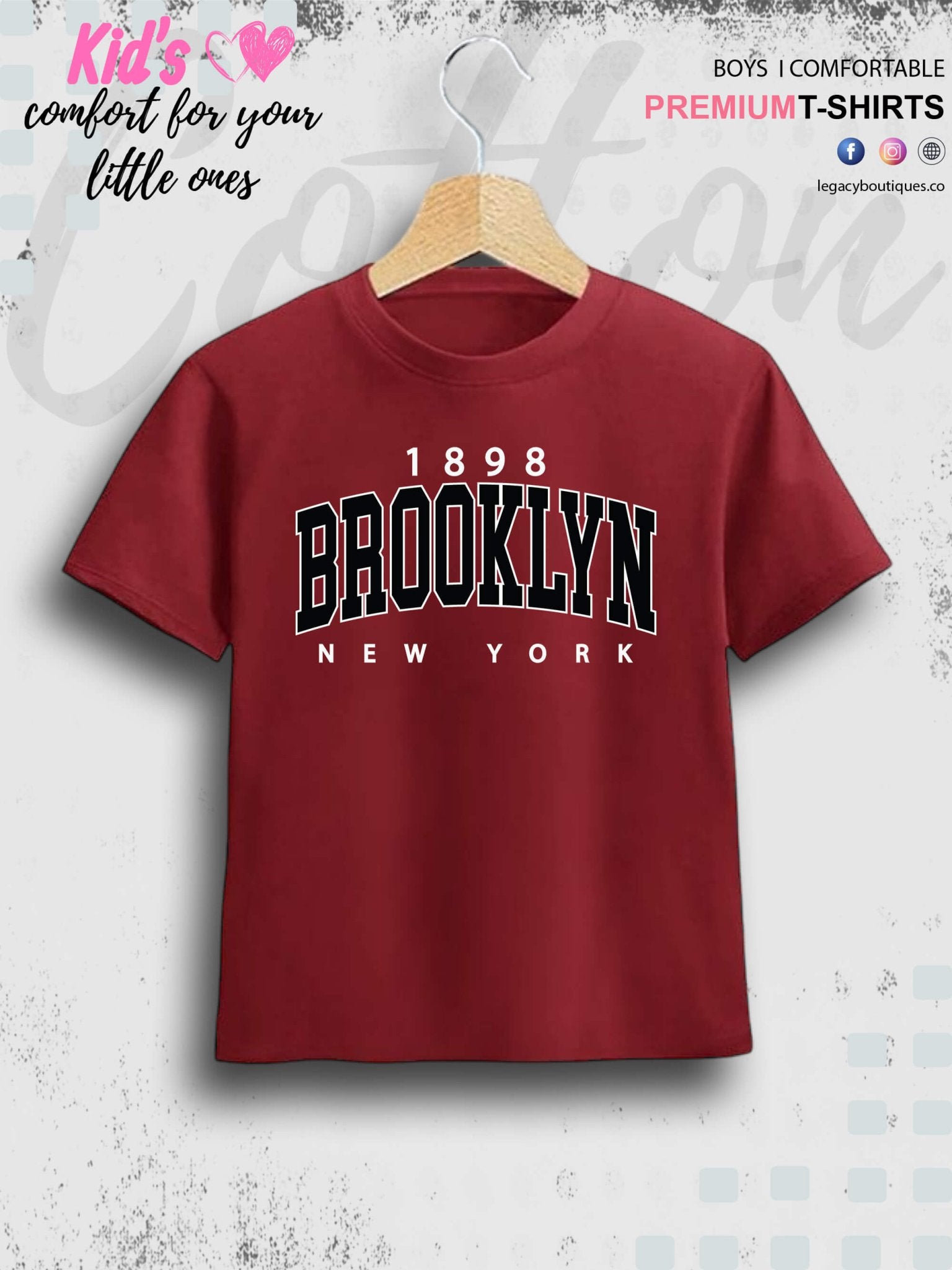Brooklyn 1898 New York City Boys Short Sleeve Tee Legacy Boutiques Legacy Boutiques