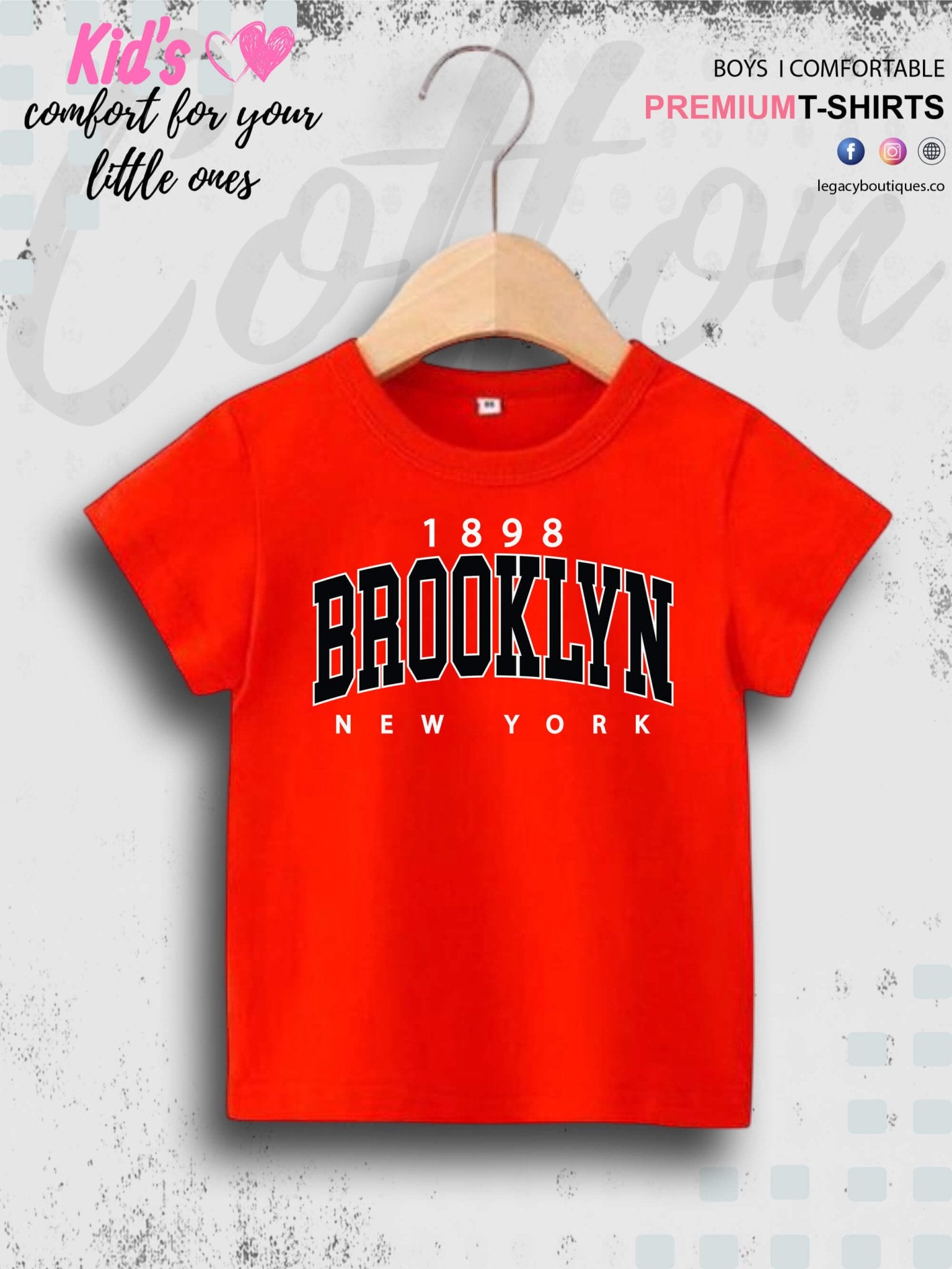 Brooklyn 1898 New York City Boys Short Sleeve Tee Legacy Boutiques Legacy Boutiques