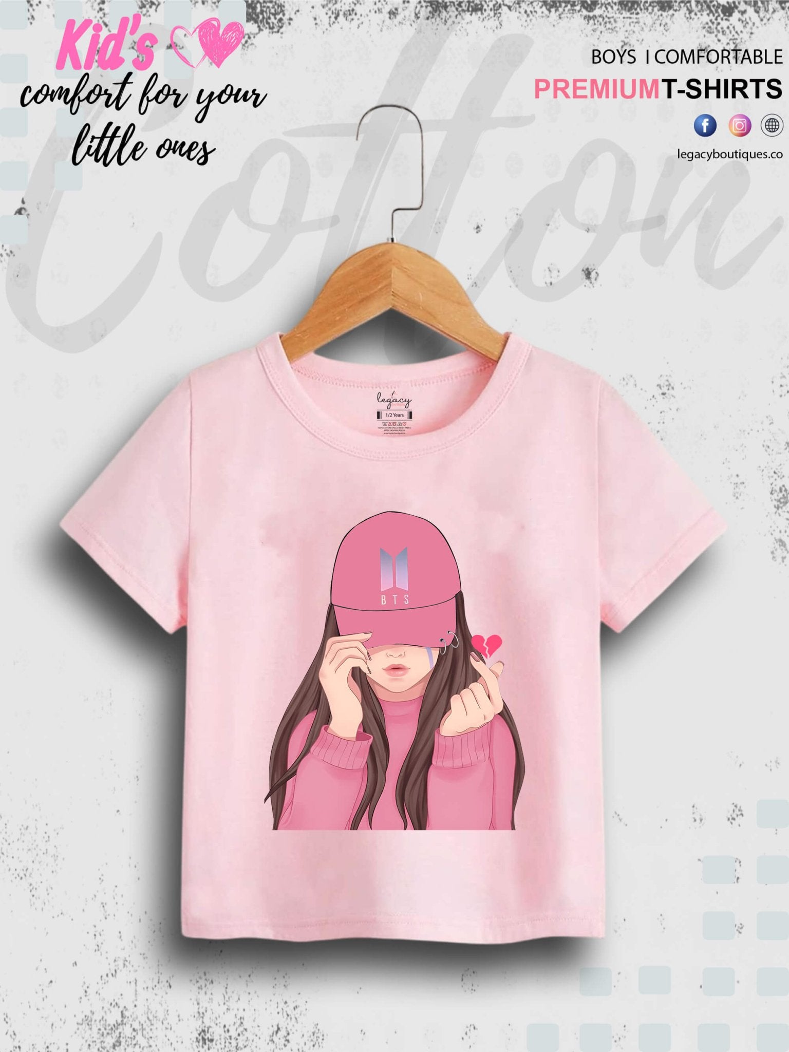 Cap Girl Printed Kids Girls High Quality T-Shirt In Best Price Only In Chittagong Legacy Boutiques Legacy Boutiques