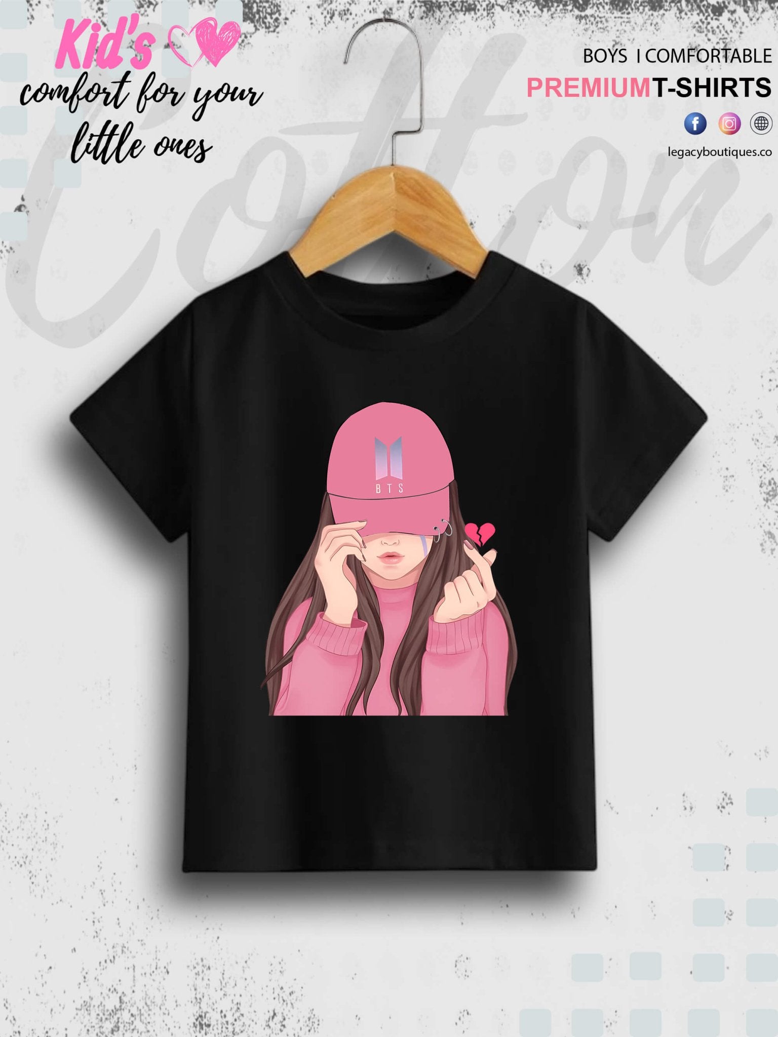 Cap Girl Printed Kids Girls High Quality T-Shirt In Best Price Only In Chittagong Legacy Boutiques Legacy Boutiques