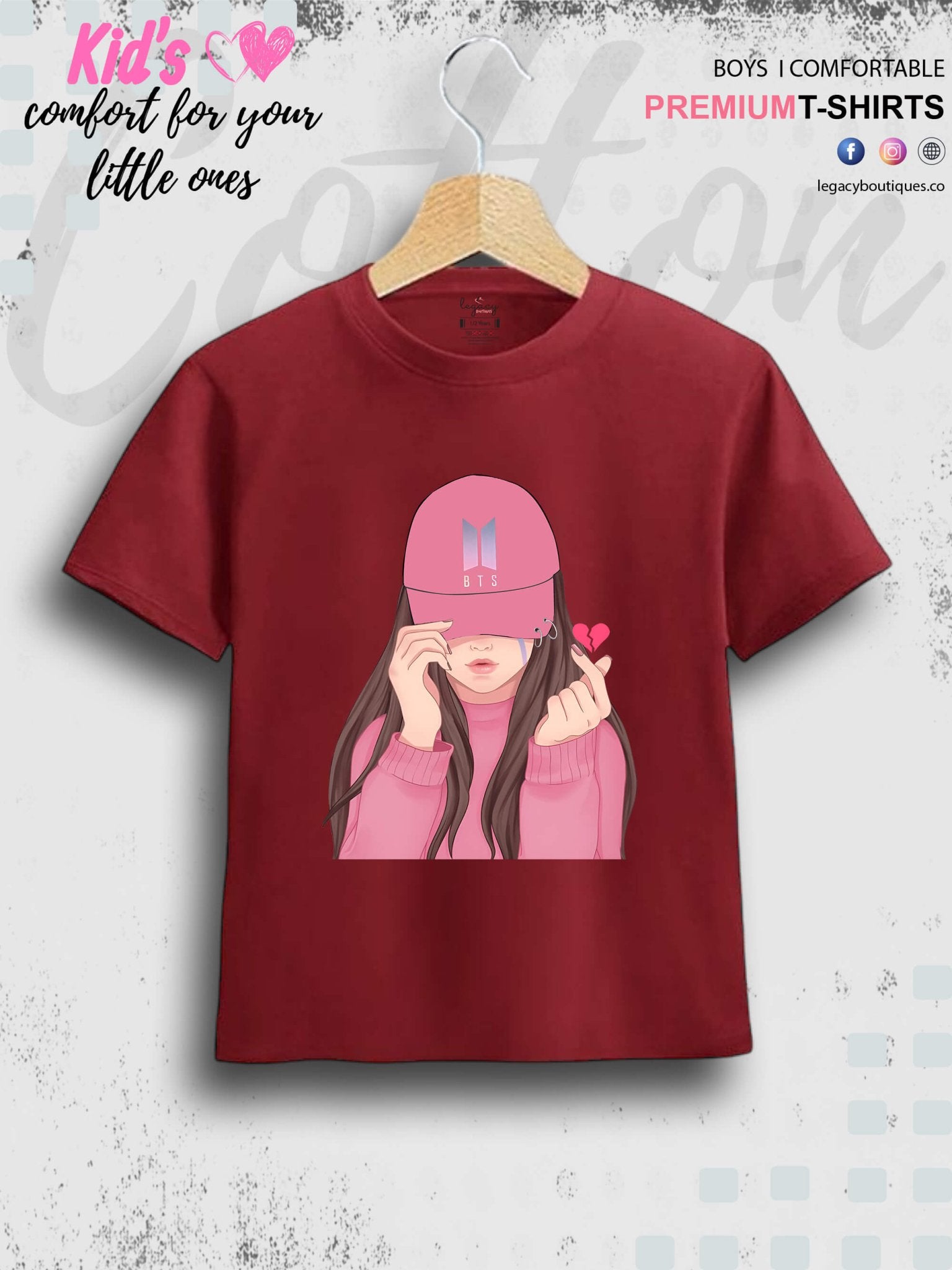 Cap Girl Printed Kids Girls High Quality T-Shirt In Best Price Only In Chittagong Legacy Boutiques Legacy Boutiques