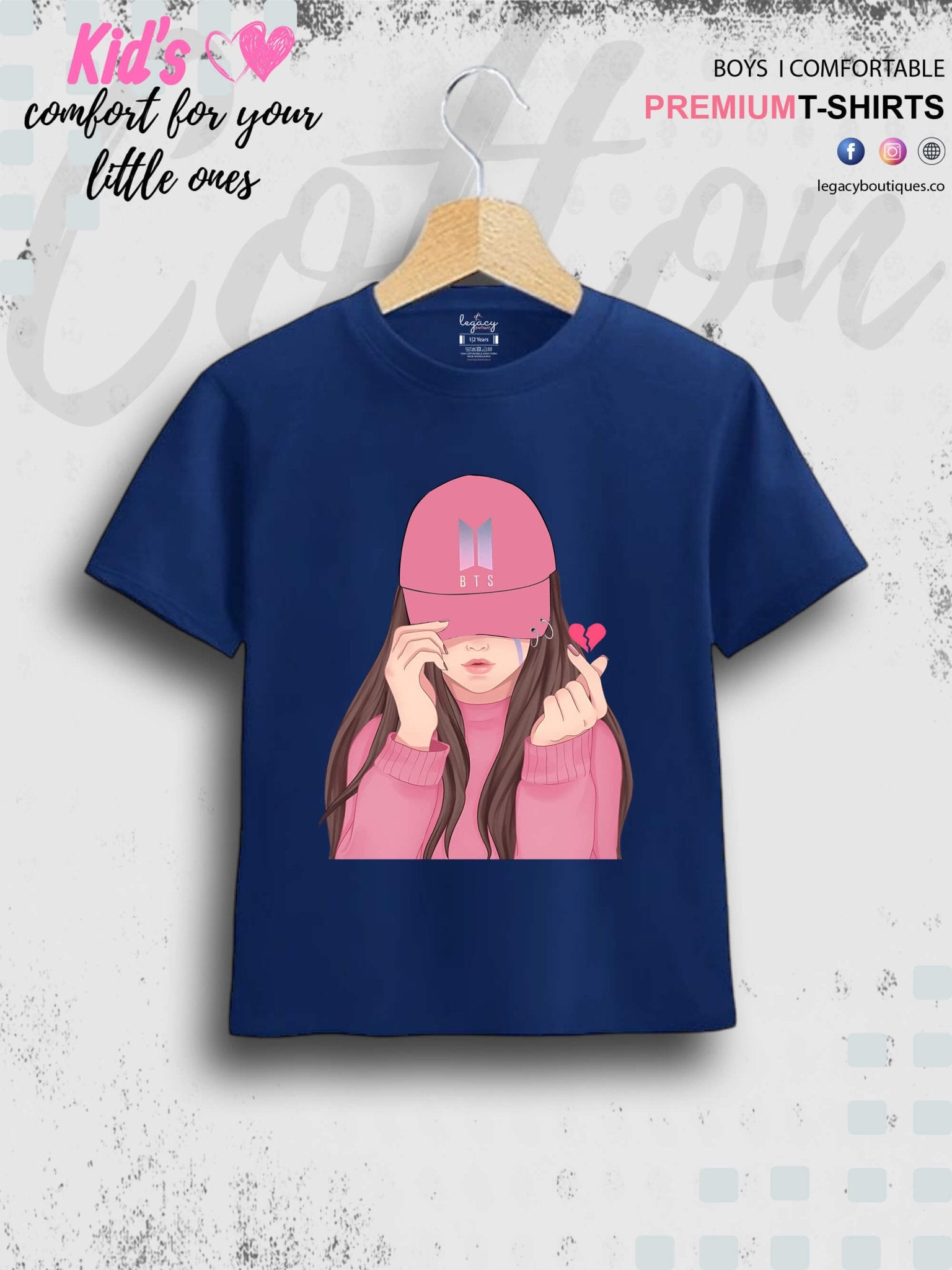 Cap Girl Printed Kids Girls High Quality T-Shirt In Best Price Only In Chittagong Legacy Boutiques Legacy Boutiques