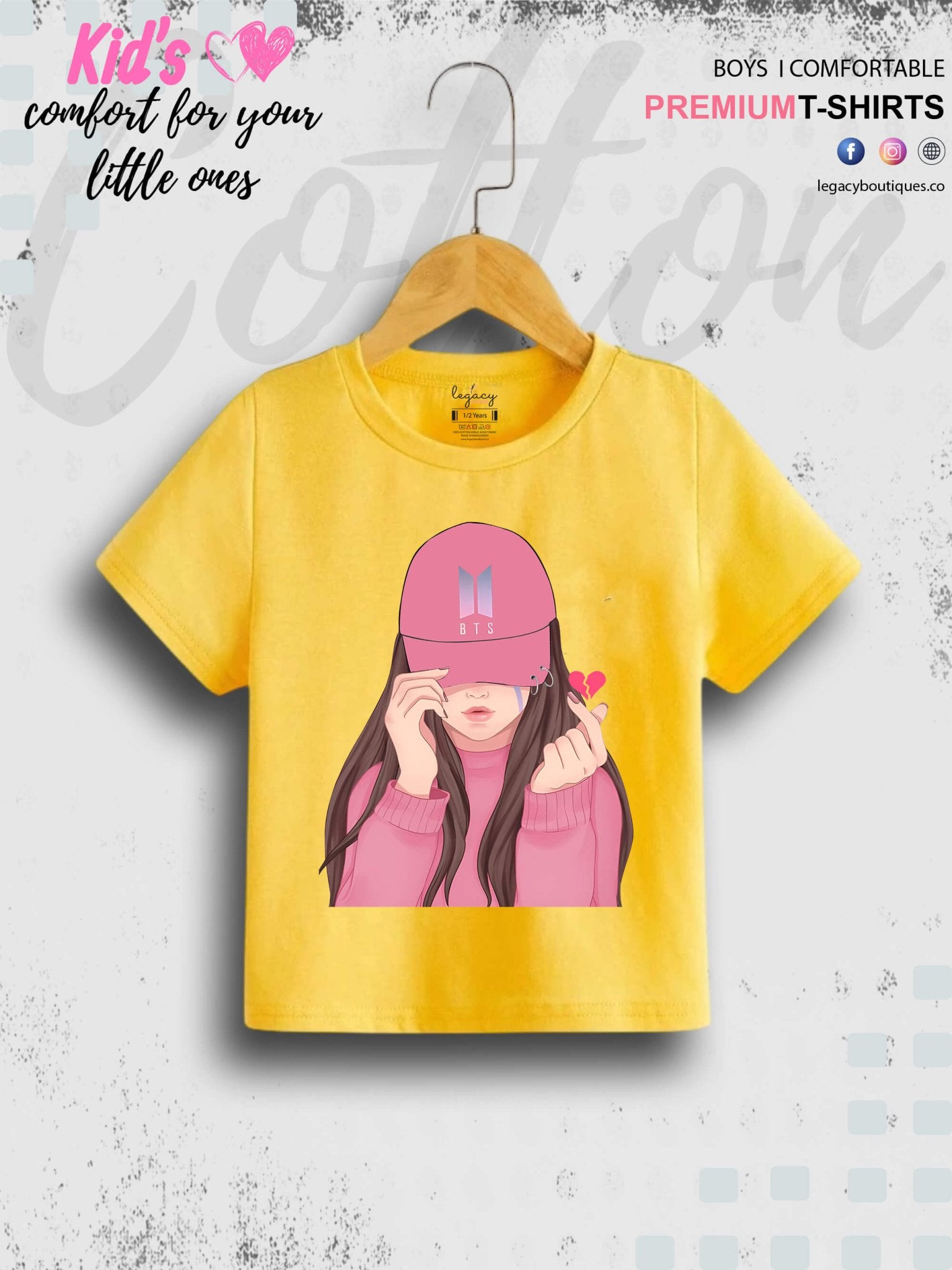 Cap Girl Printed Kids Girls High Quality T-Shirt In Best Price Only In Chittagong Legacy Boutiques Legacy Boutiques