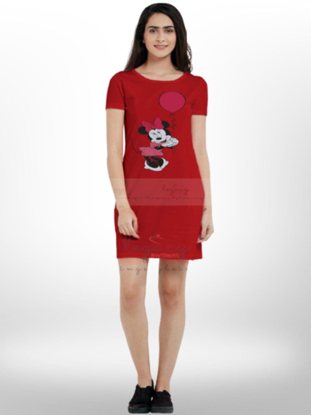 Cartoon Minnie Mouse Printed Long T-shirt For Women&